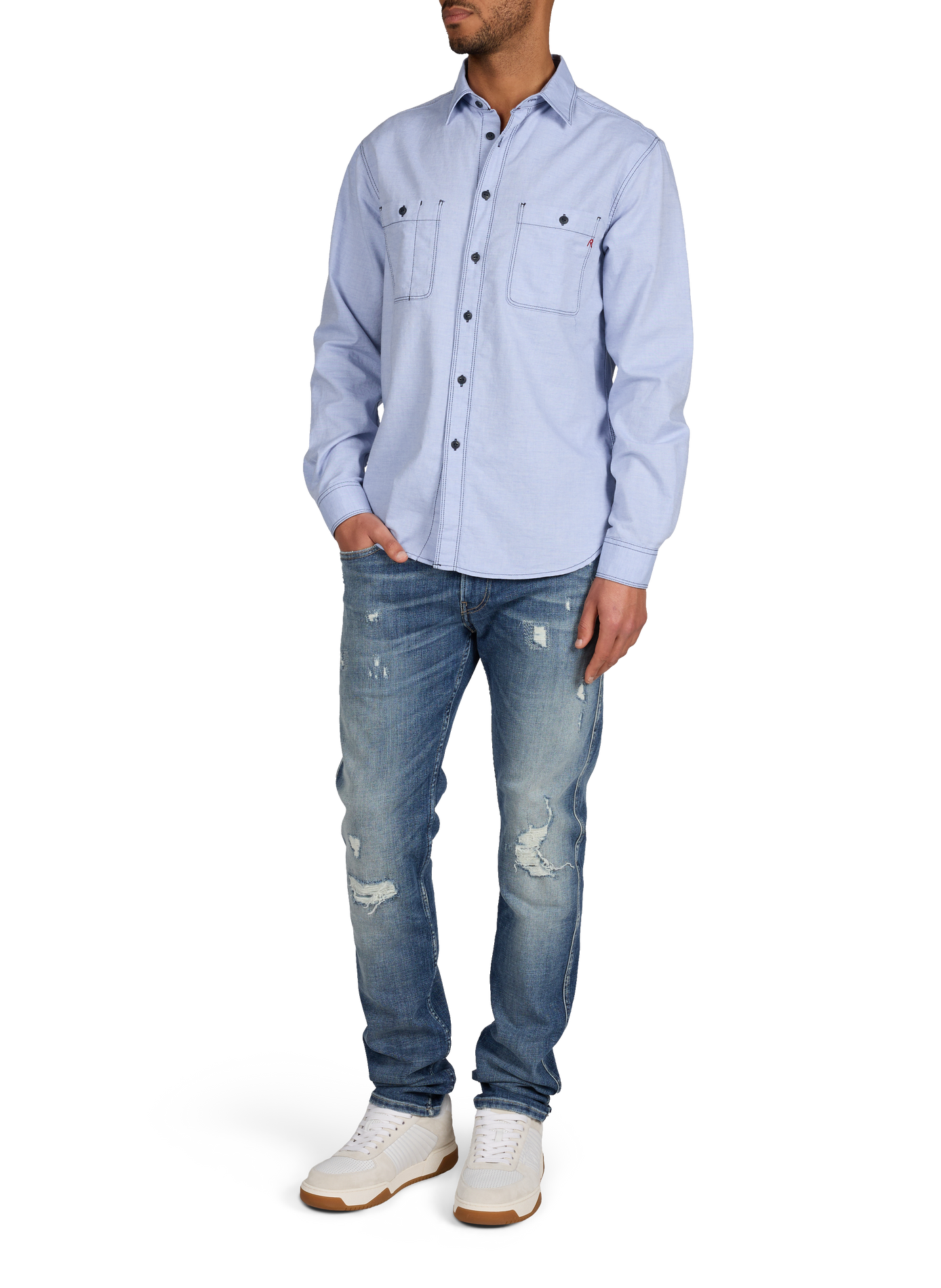 Classic cotton shirt REPLAY Blue