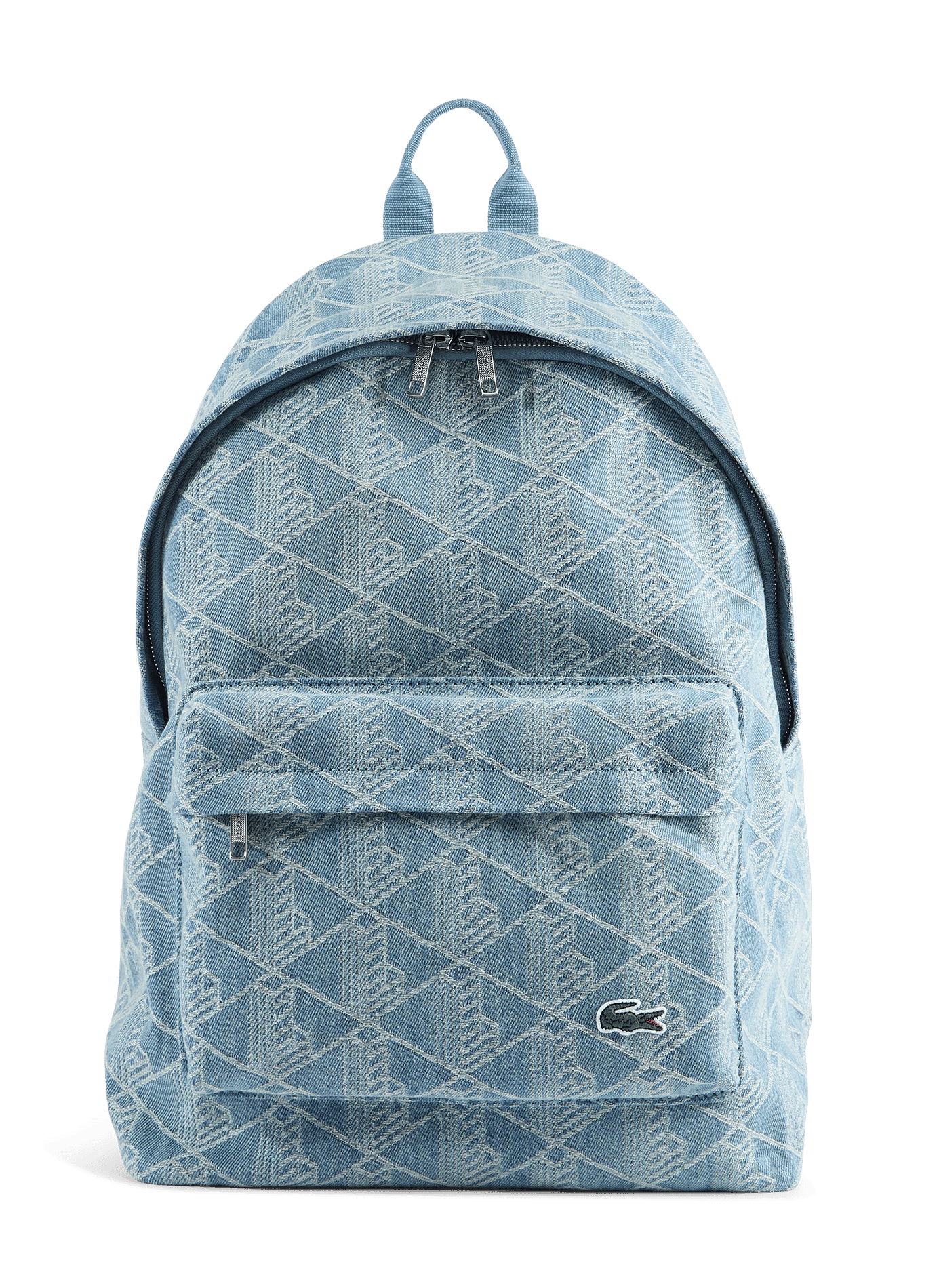 Monogram cotton backpack LACOSTE Blue