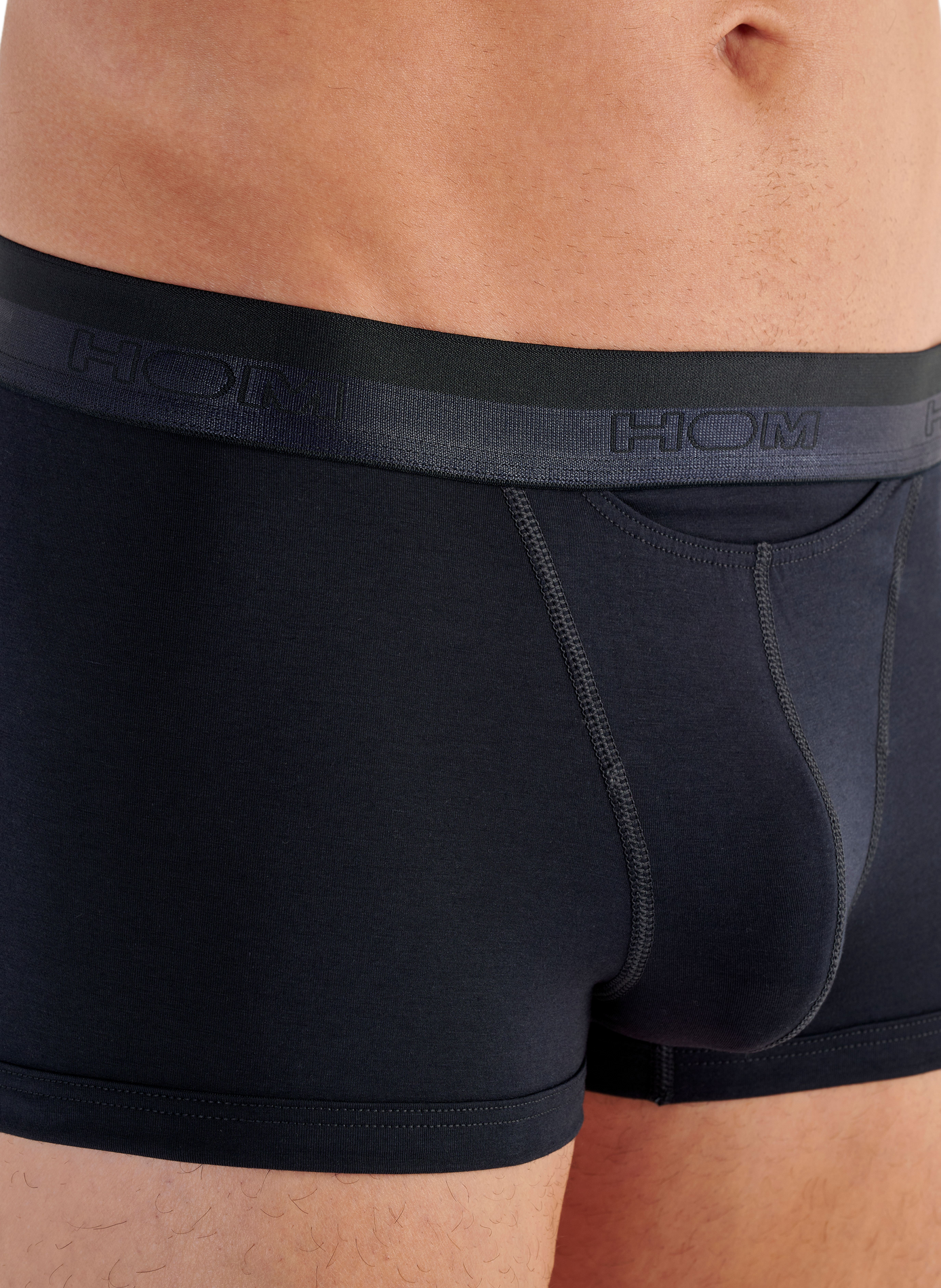 Boxer en coton mélangé HOM Bleu