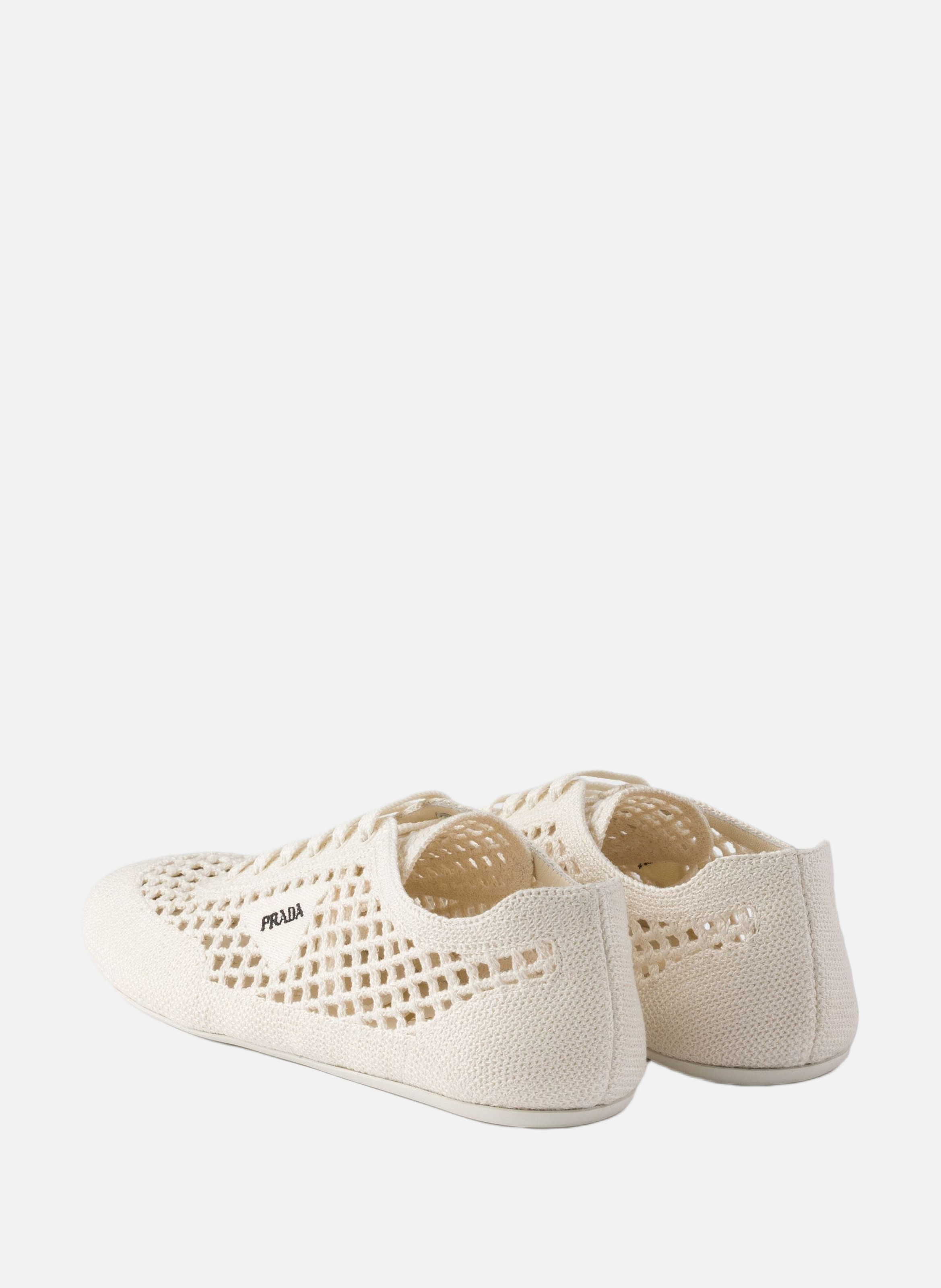 Baskets en crochet à lacets PRADA Beige