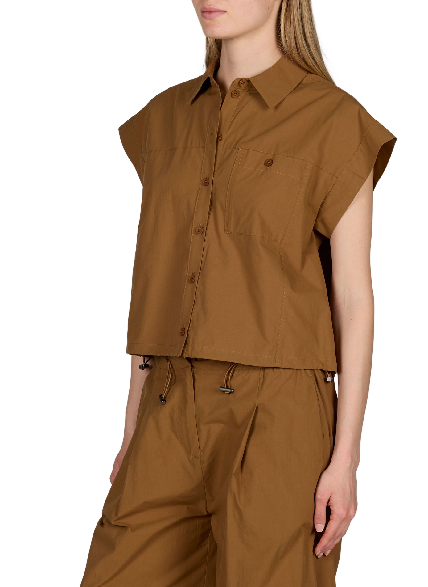 Chemise sans manches en coton SUNCOO Marron