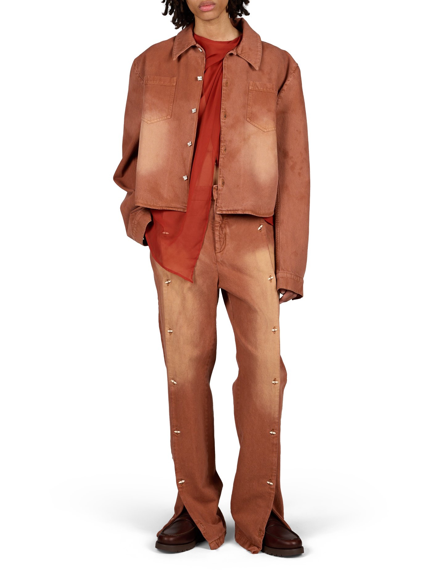 Ruedo Short Washed Cotton Overshirt CAMPILLO Brown