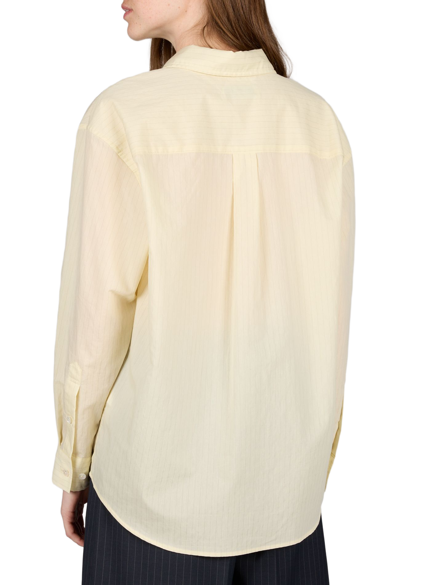 Oversized Striped Cotton Blend Shirt DUNST Yellow