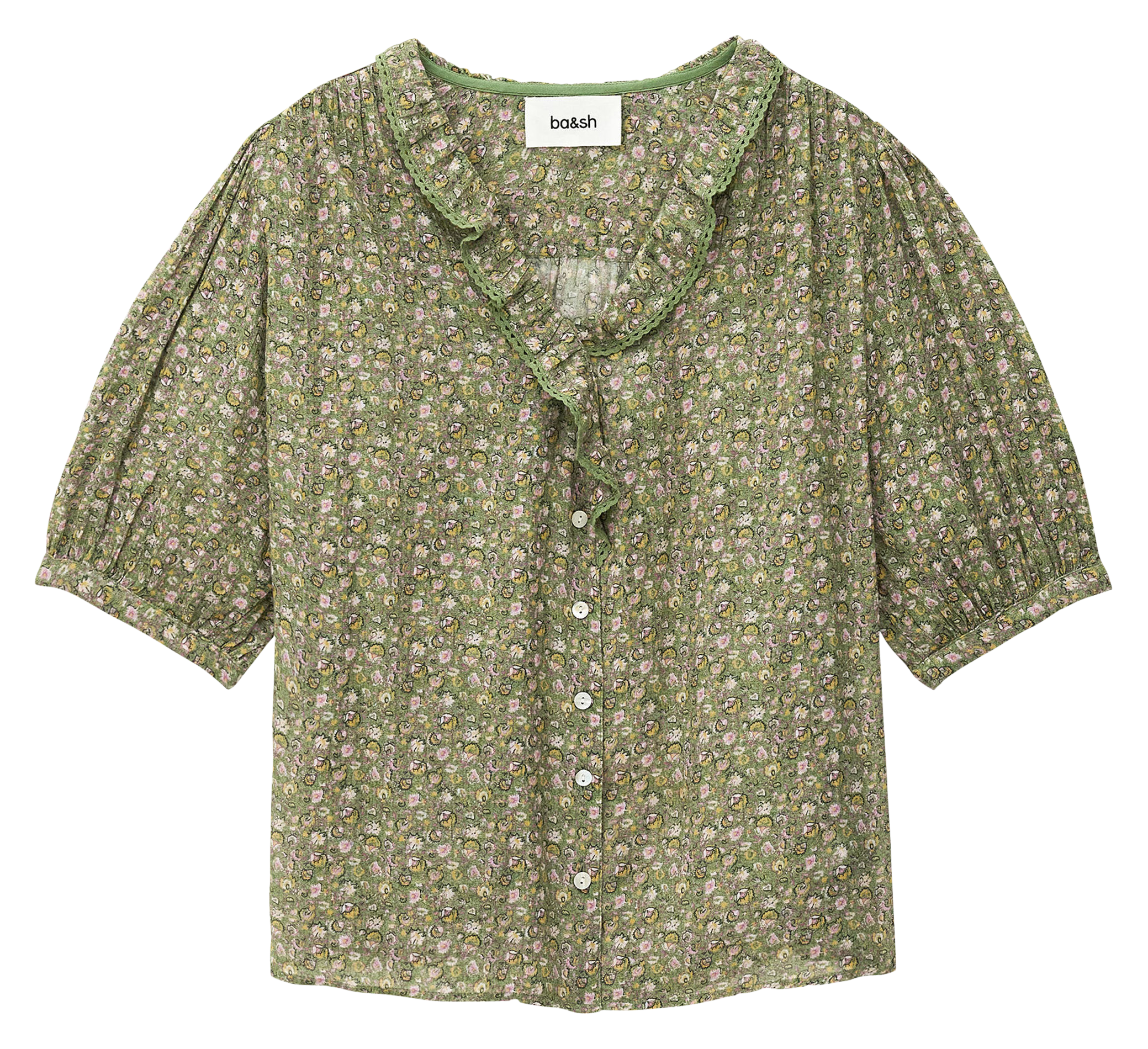 Chemise col v en coton physalys Vert