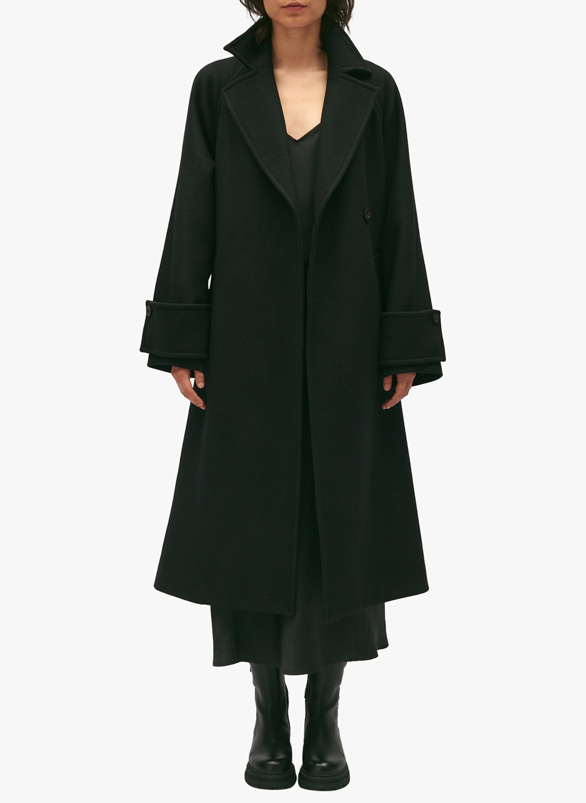 Manteau col tailleur en laine mélangée CLAUDIE PIERLOT Noir