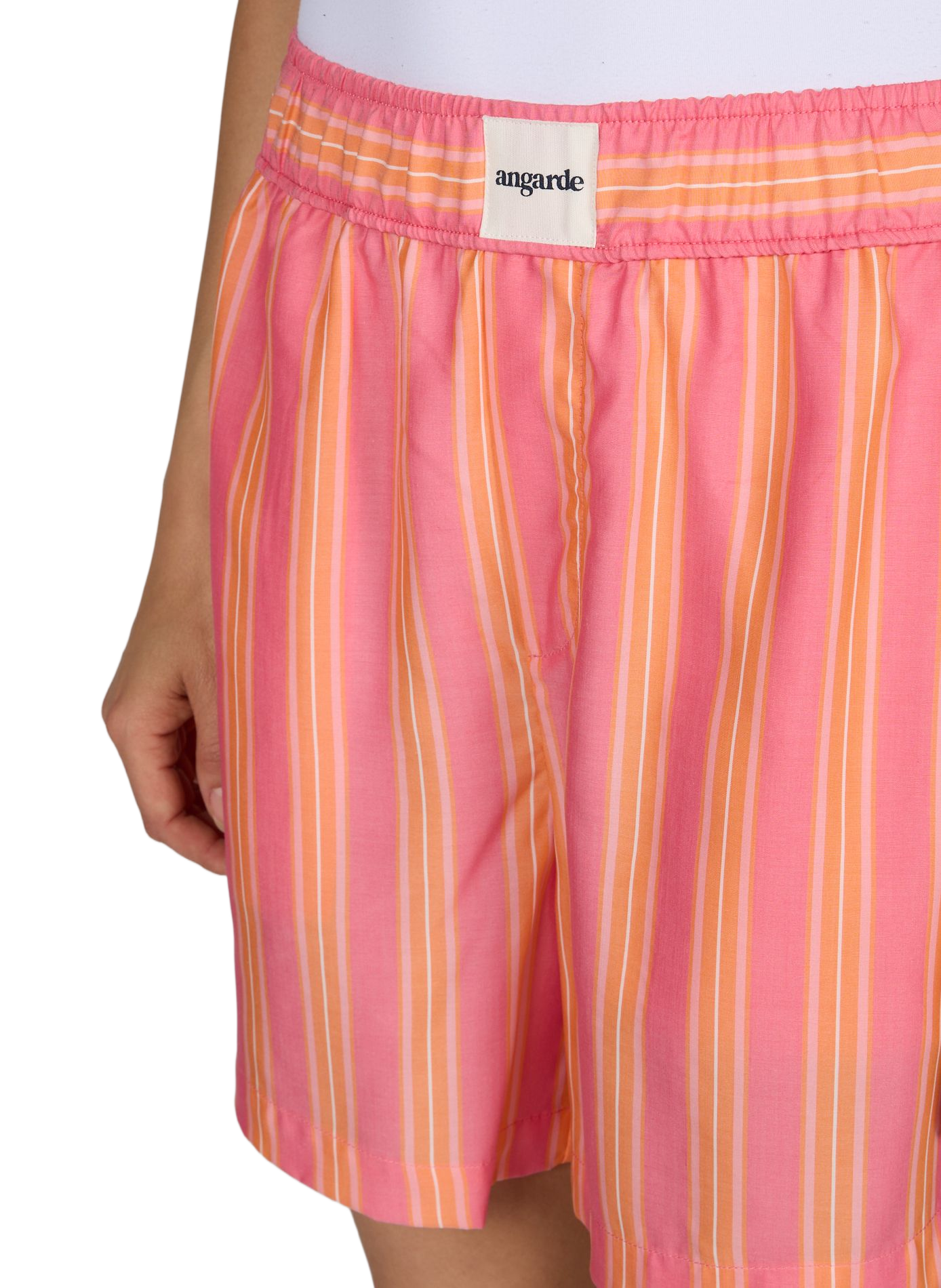 Striped shorts with elasticated waist in lyocell ANGARDE Pink