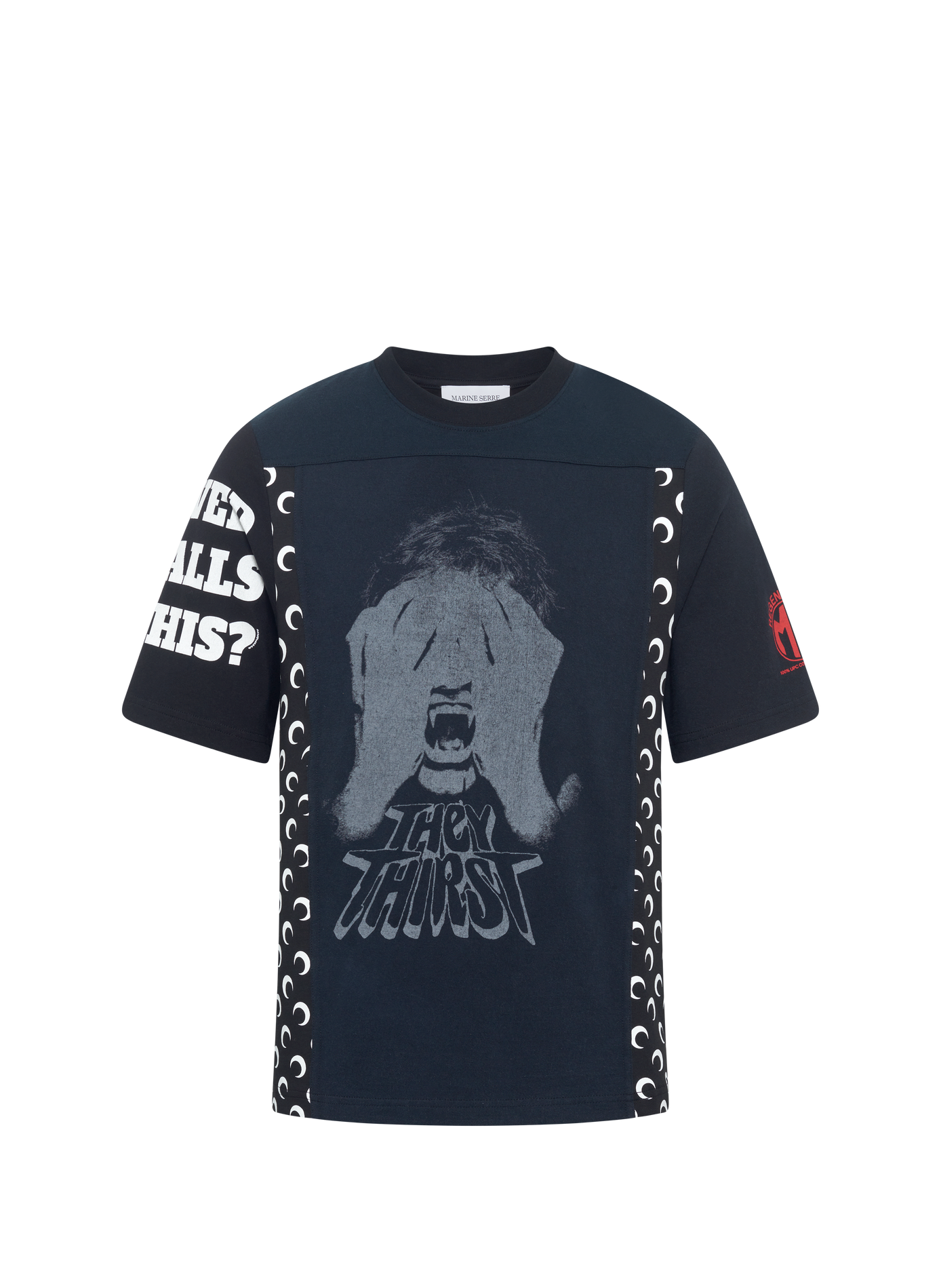 Regenerated t-shirt graphique jersey manches courtes MARINE SERRE Noir