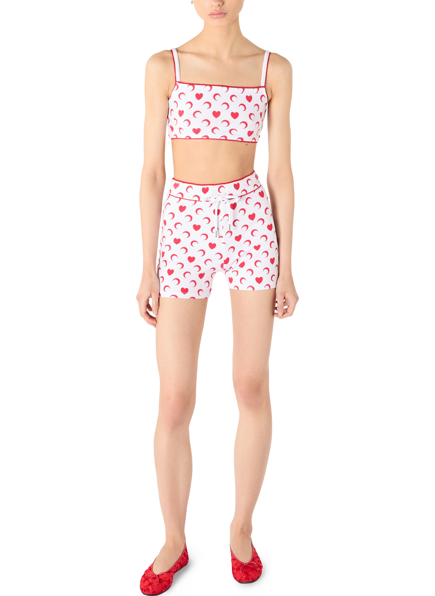 Mini-shorts imprimé moon heart MARINE SERRE Wit