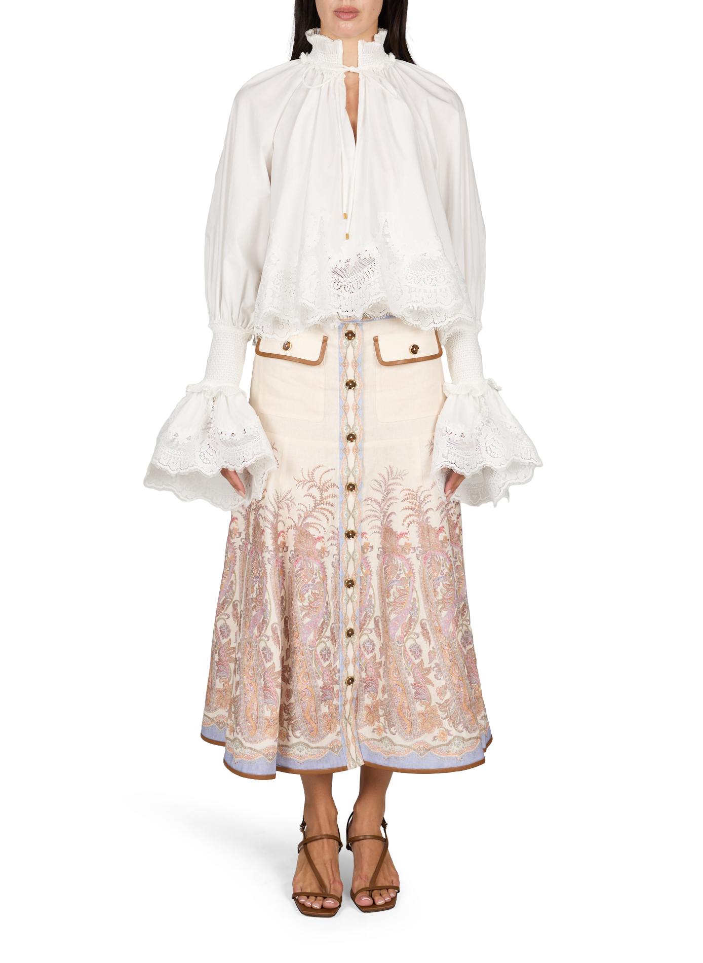 Chemise à volant Alchemy en coton ZIMMERMANN Blanc