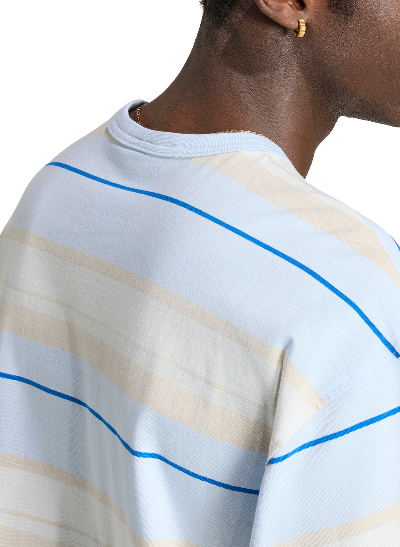 T-shirt droit rayé  ADIDAS Bleu