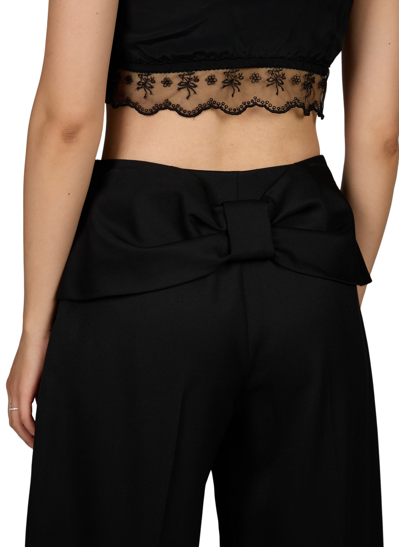 Wide-leg pants with a bow SIMONE ROCHA Black