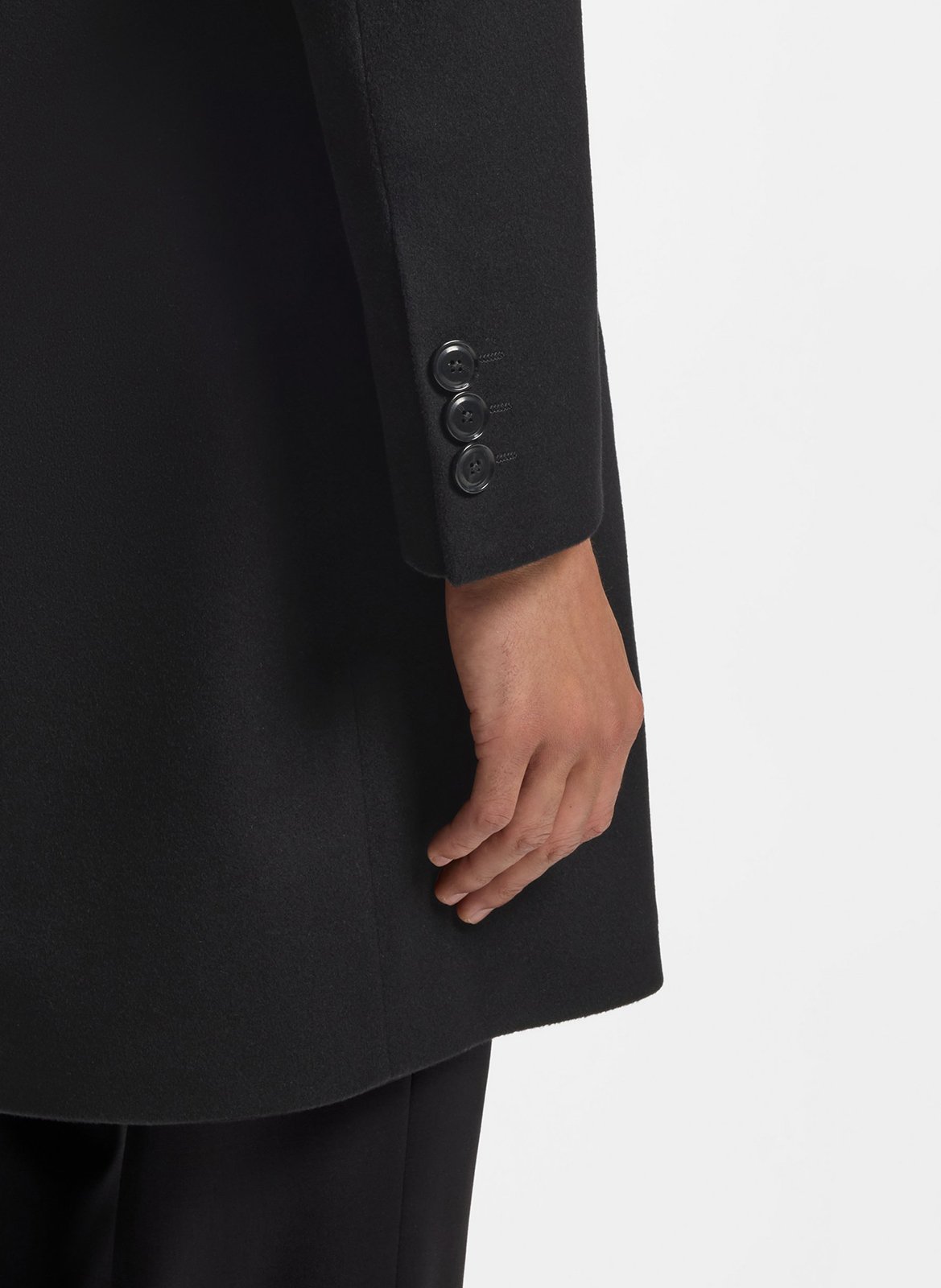 Mantau droit col tailleur en laine recyclée mélangée BOSS Noir