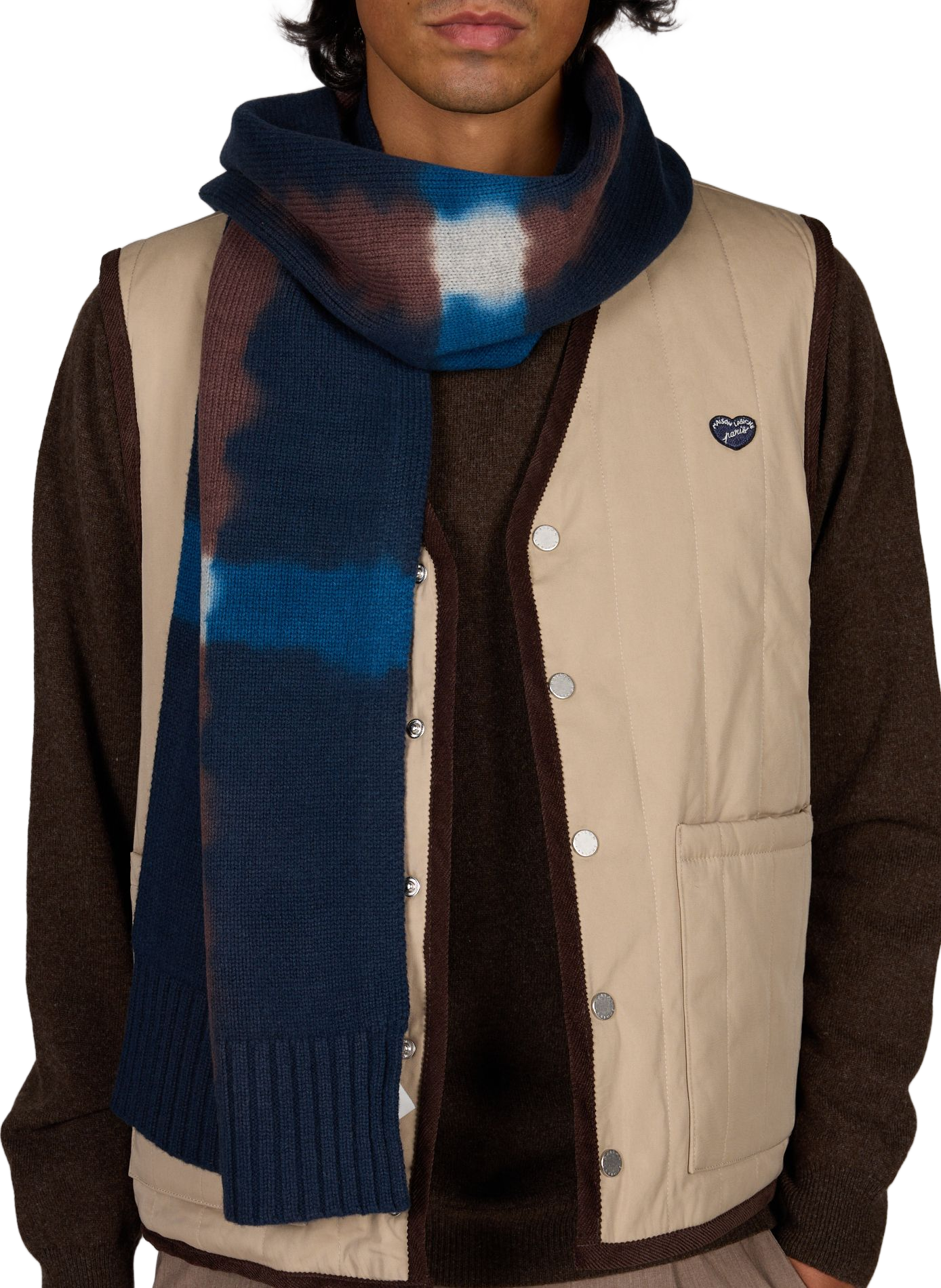 Merino wool tie-dye scarf | Blue PAUL SMITH Men