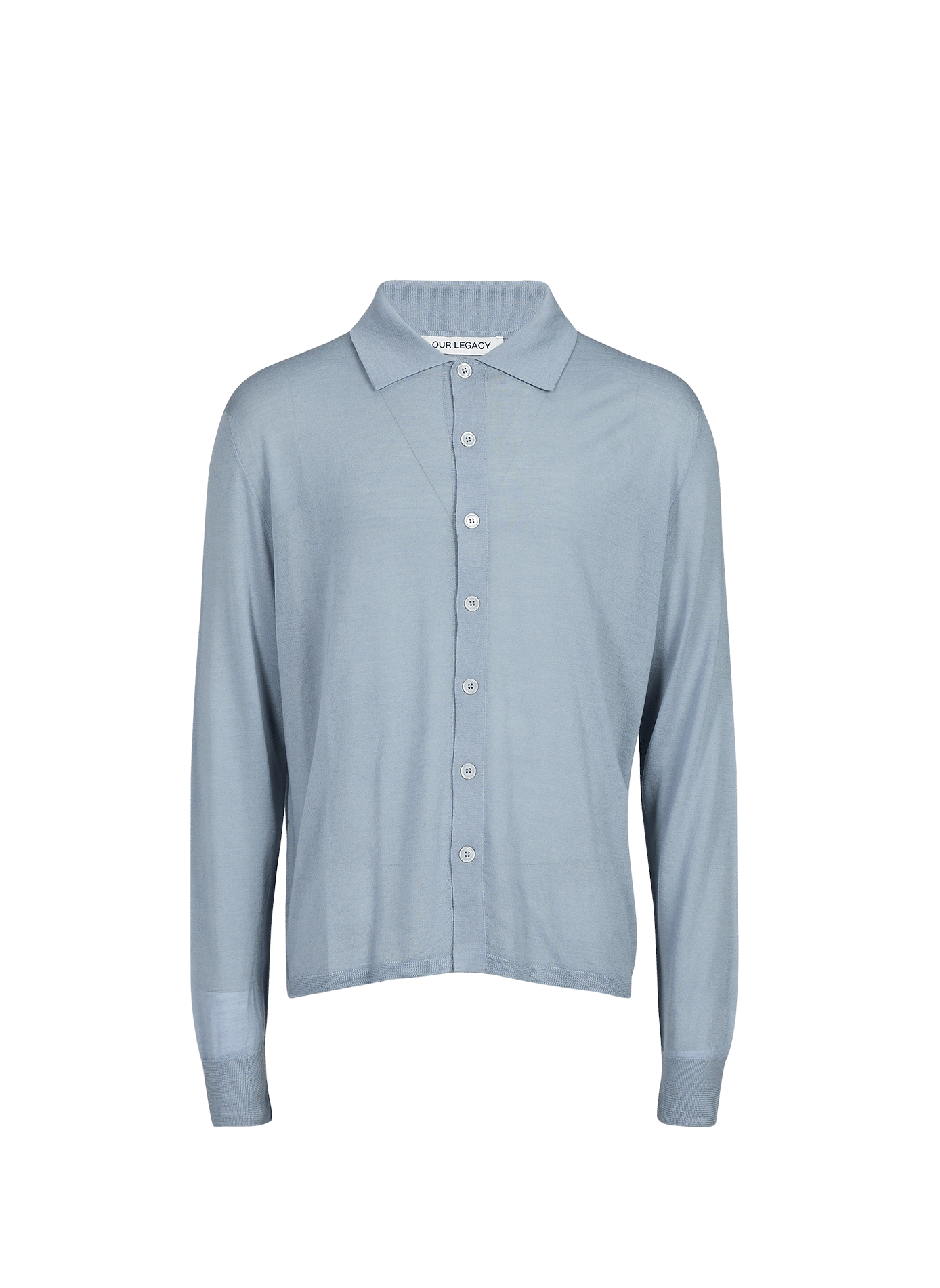 Gerader einfarbiger Woll-Cardigan OUR LEGACY Blau
