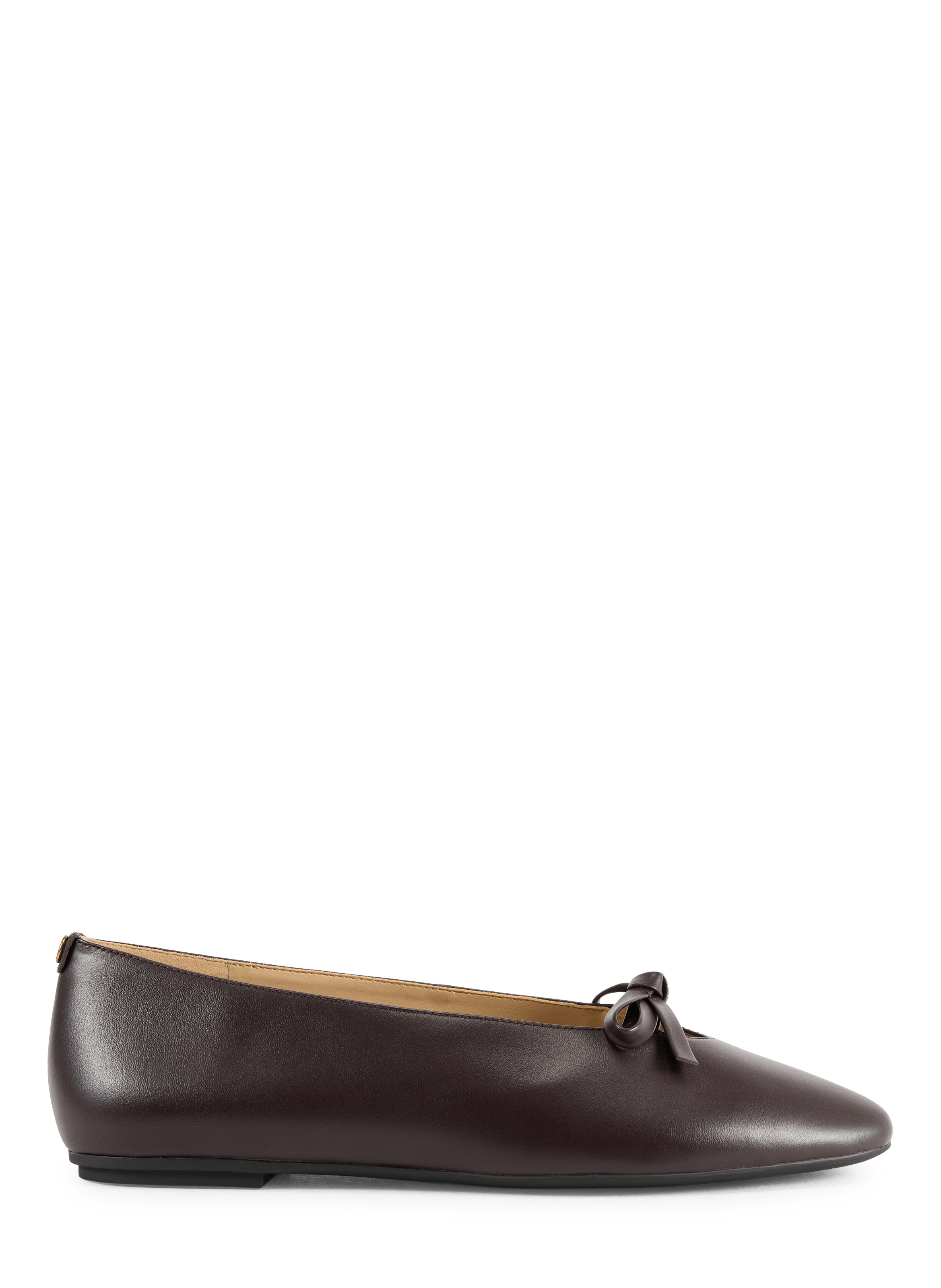 Effen leren ballerina's MICHAEL KORS Bruin