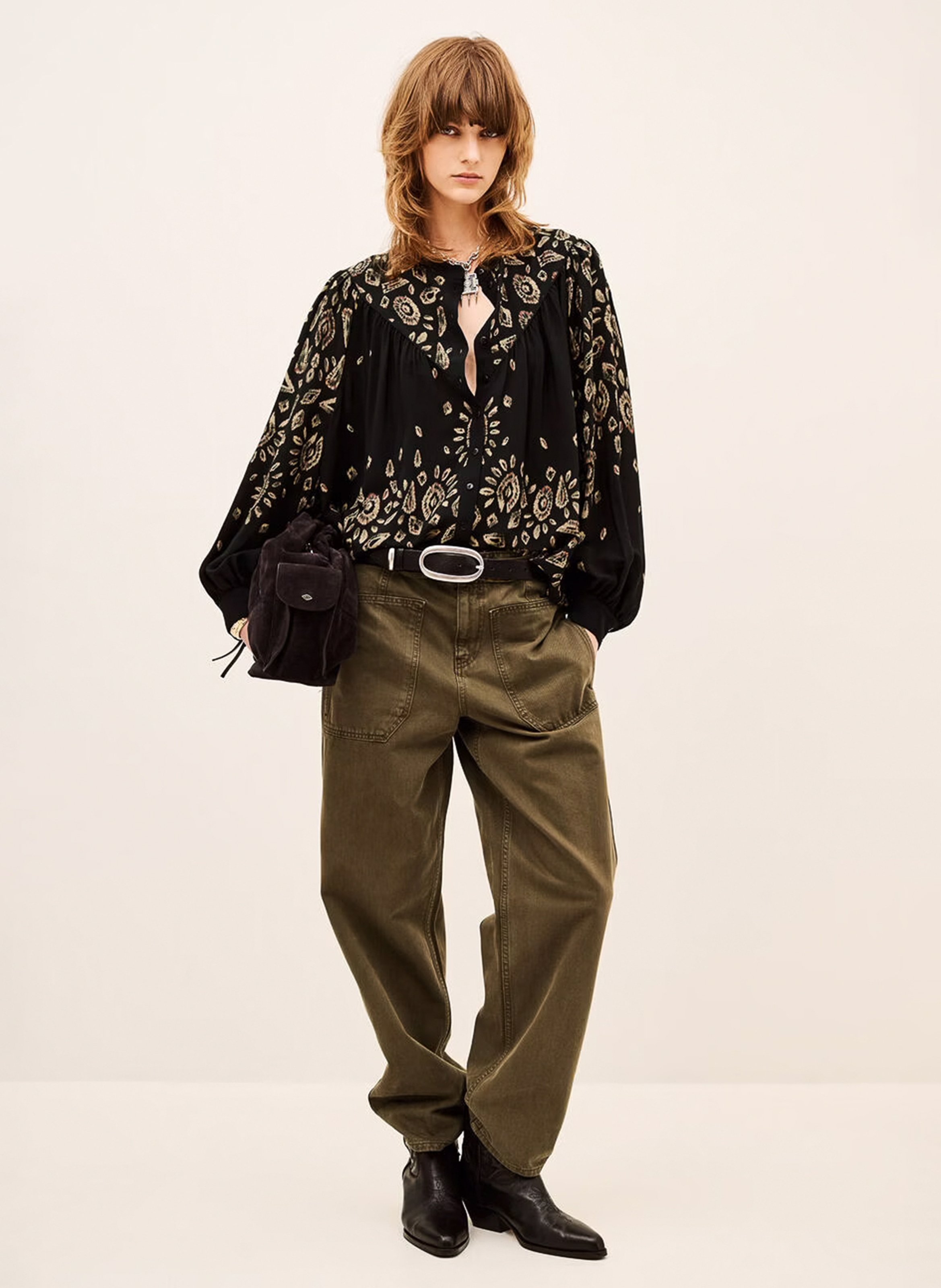 Blouse col rond imprimée brava BA&SH Noir