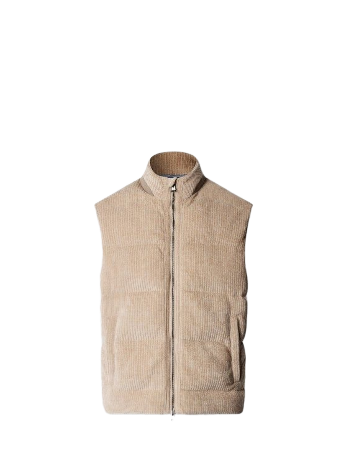 Corduroy cotton stand-collar jacket FACONNABLE Beige