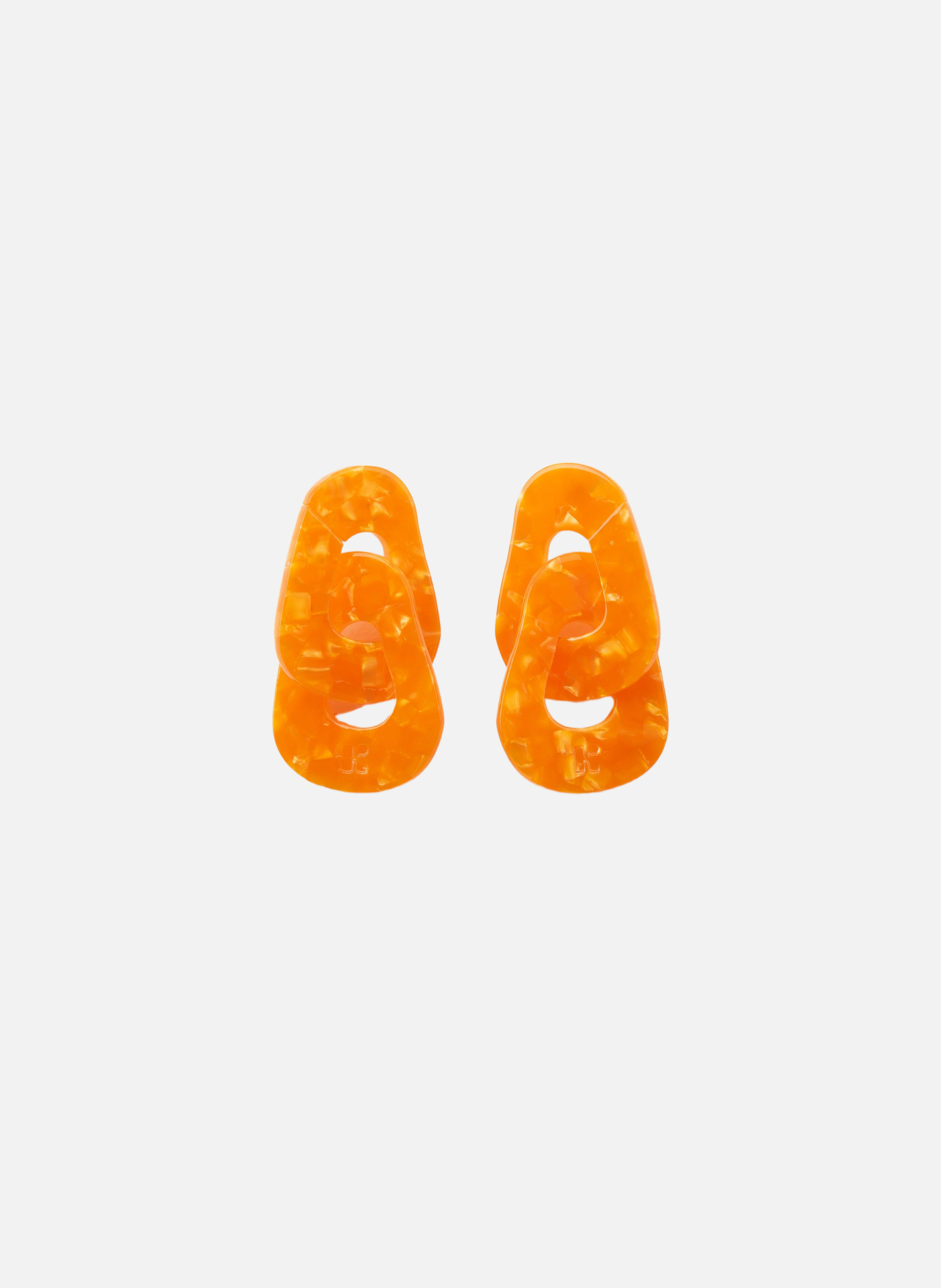 Boucles d'oreilles maillons en acétate de cellulose  Clémentine