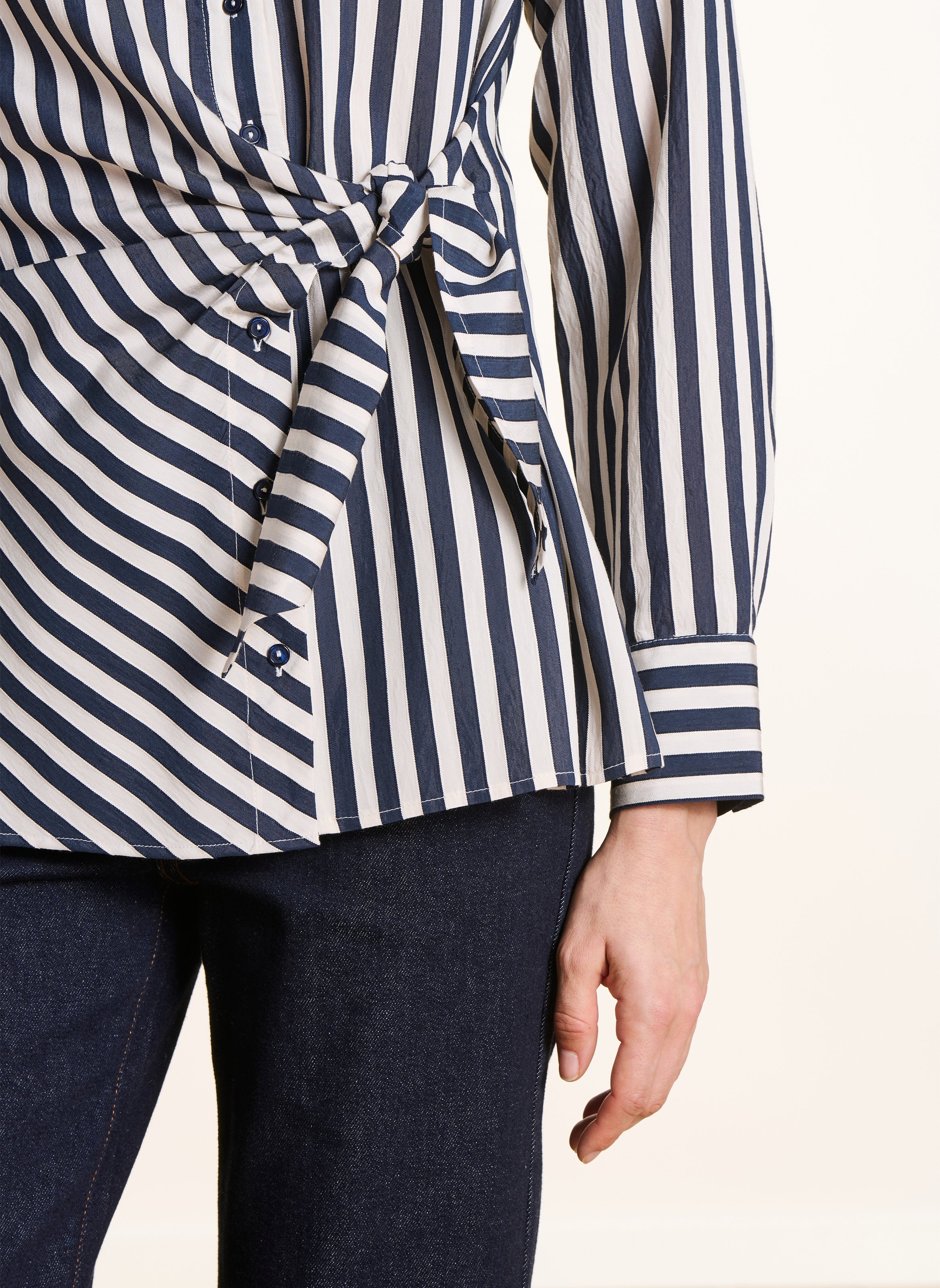 Gestreept overhemd met klassieke kraag LA FEE MARABOUTEE Blauw