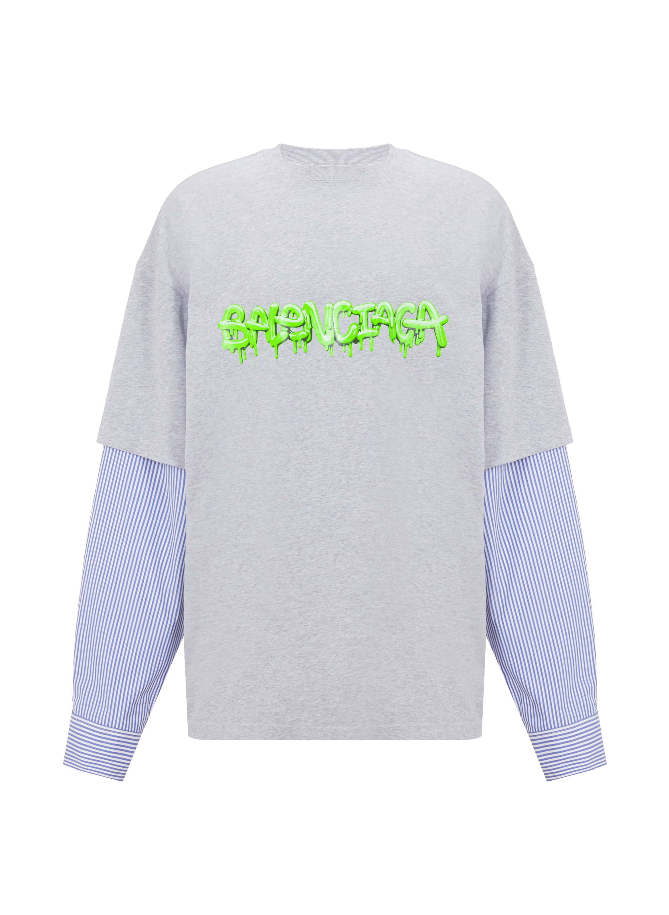 T-shirt manches chemise rayée en coton