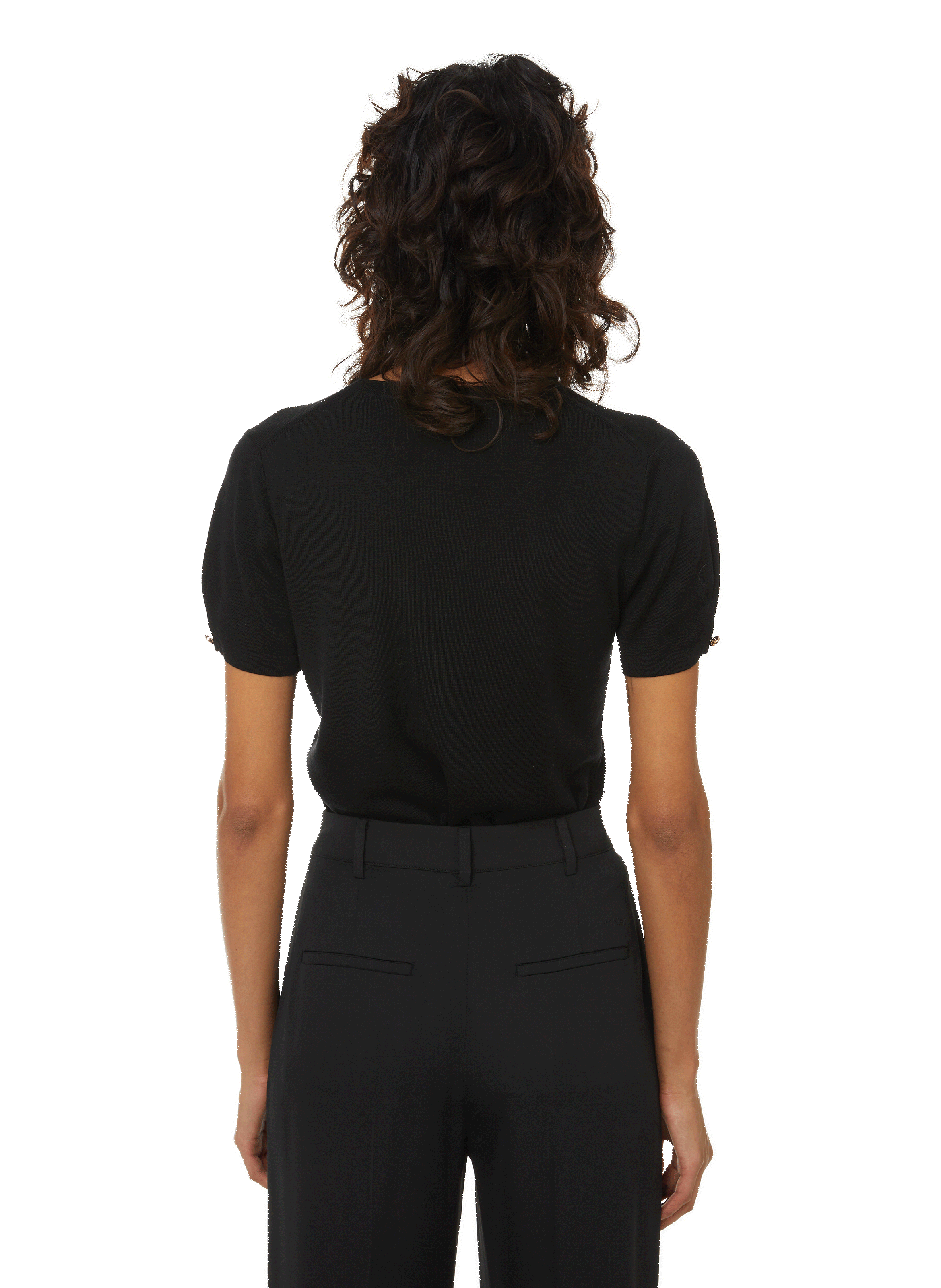 T-shirt en maille en soie et cachemire CRUSH COLLECTION Noir