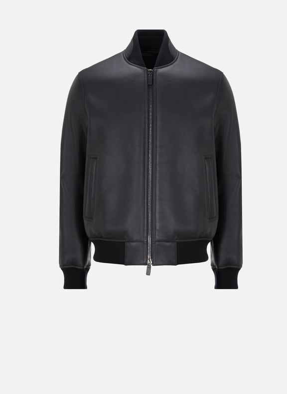 Armani blue 2025 leather jacket