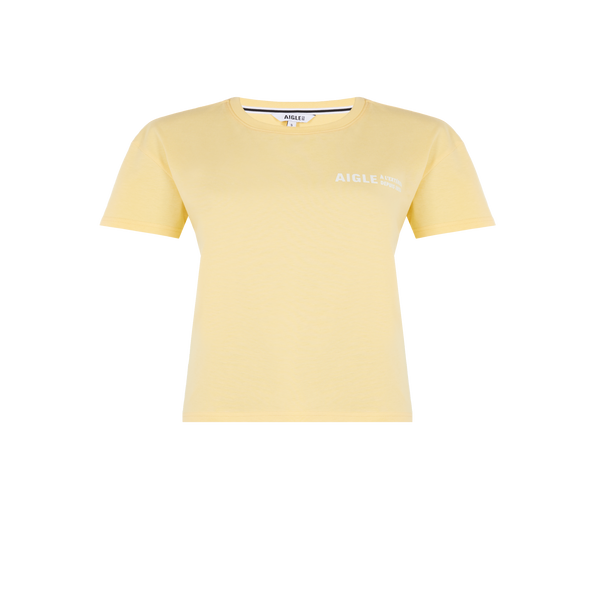 Shop Aigle Plain Cotton T-shirt In Beige