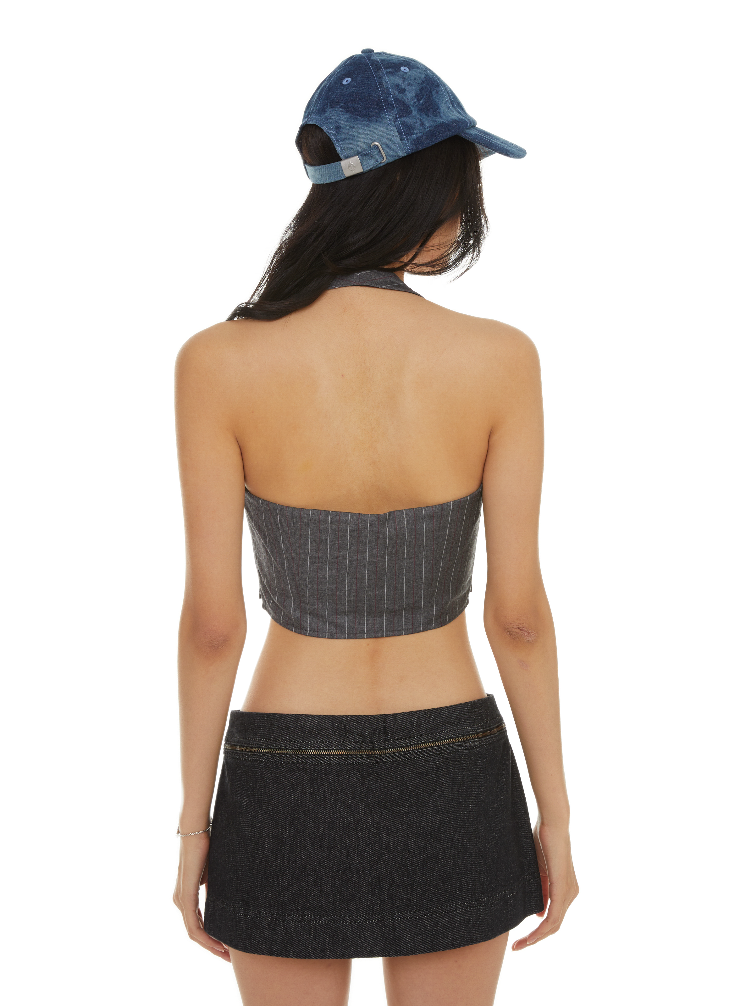 Top corset à rayures MIAOU Gris