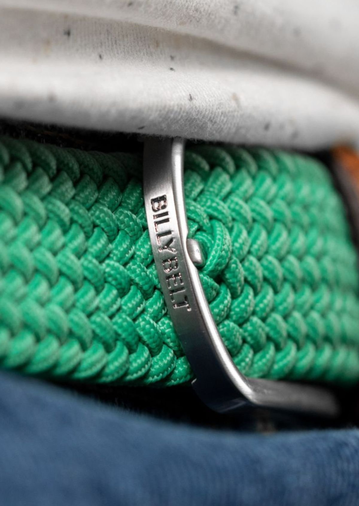 Ceinture tressée élastique unie BILLYBELT Vert