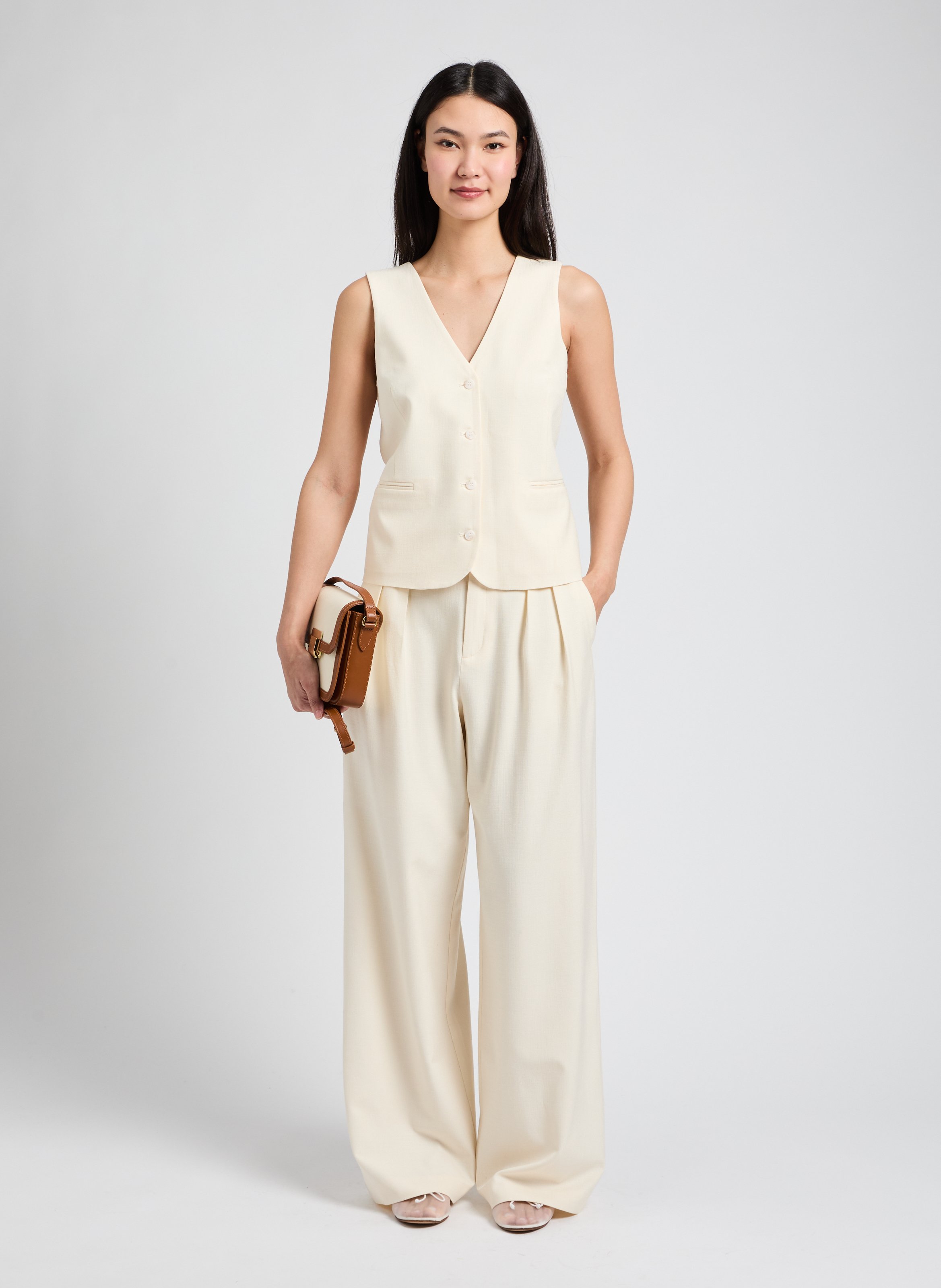 Petit sac à bandoulière en cuir SAISON 1865 Marron