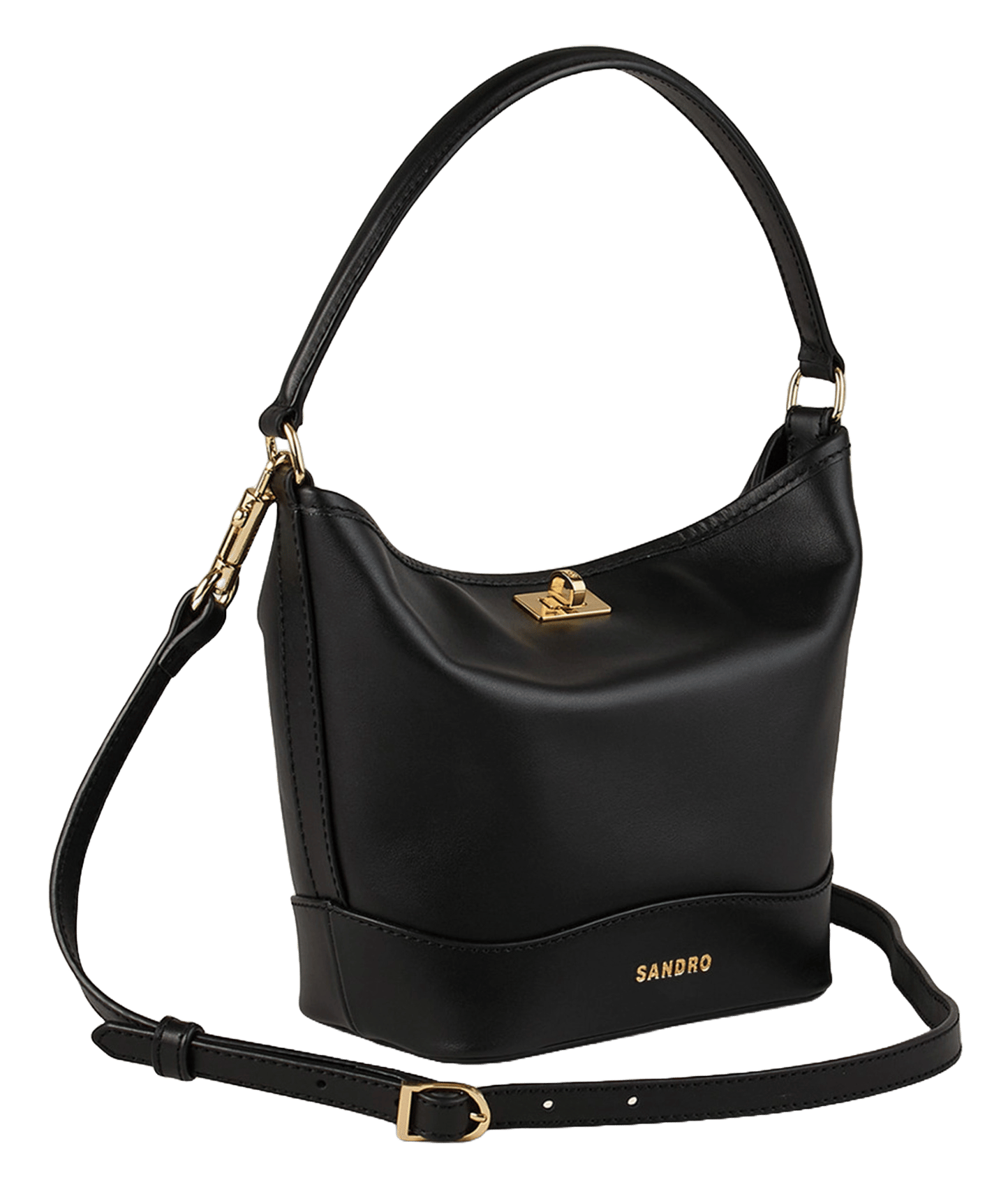 Petit sac seau bandoulière en cuir tangoso Noir