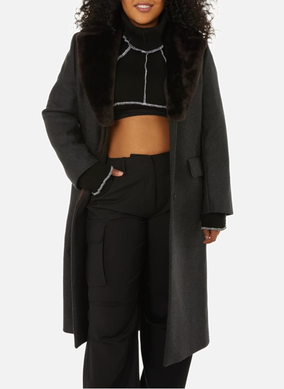 Manteau en laine mélangé Noir by TOTEME TOTEME Manteau en laine mélangé Noir