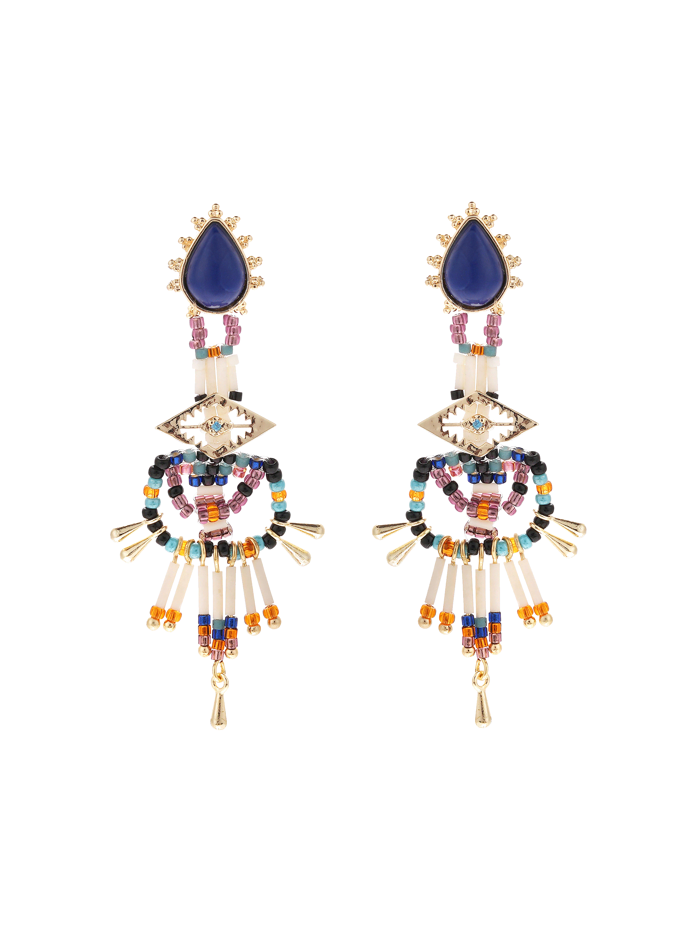 Boucles d'oreilles pendantes de perles halba HIPANEMA Bleu