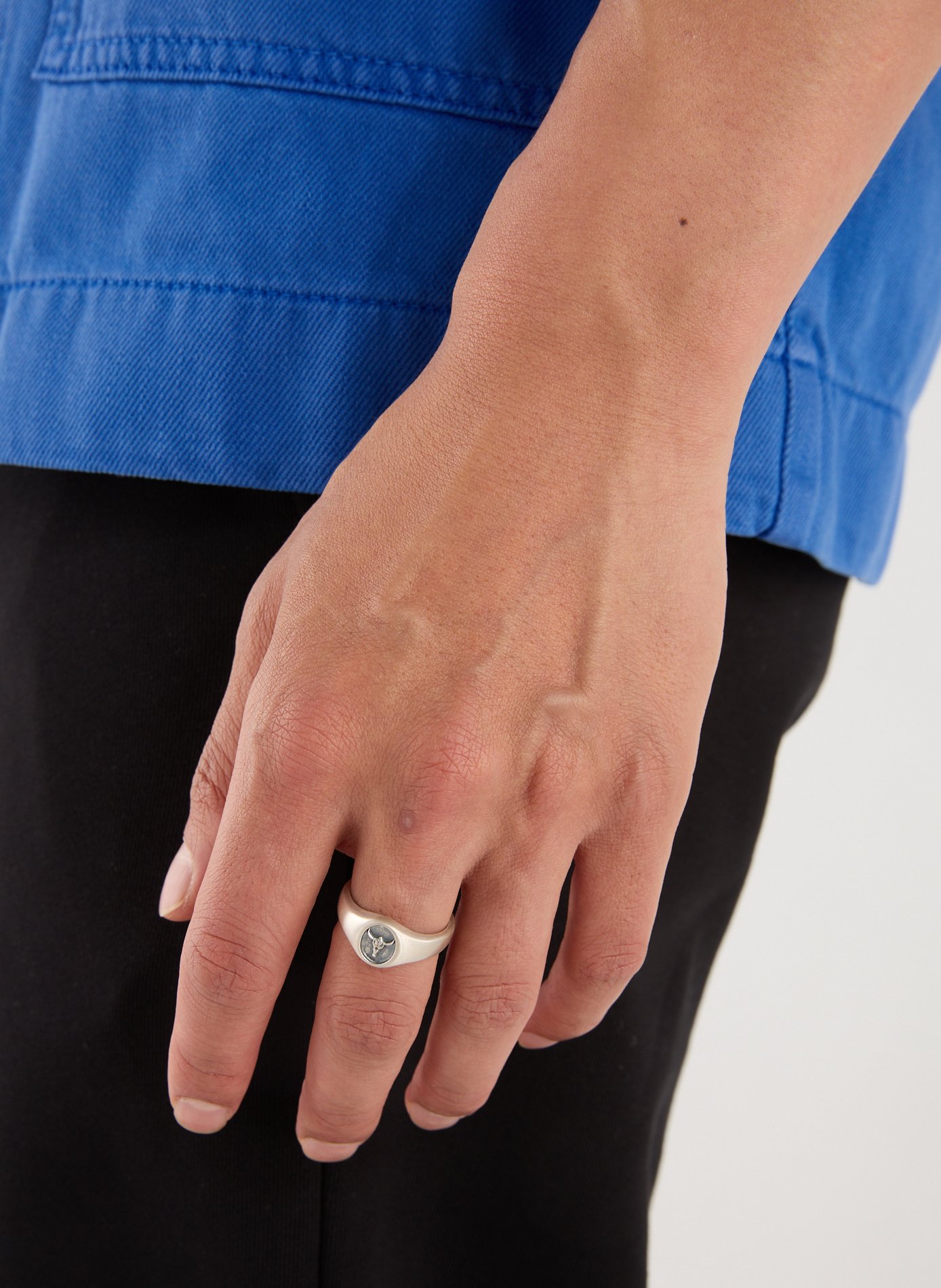 Silver Bull ring in silver SERGE DENIMES Silver