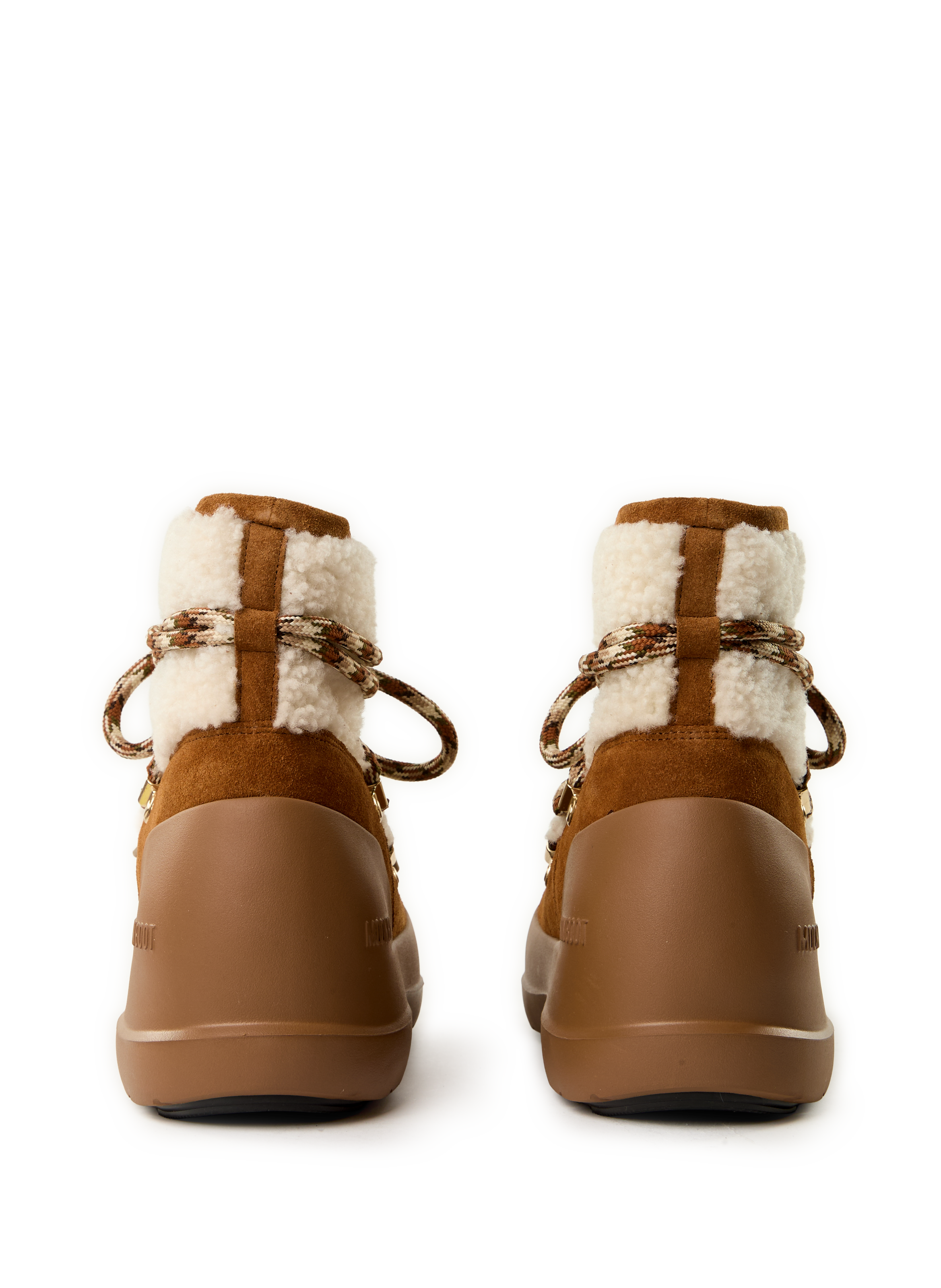 Shearling and leather ankle boots MOON BOOT Brown