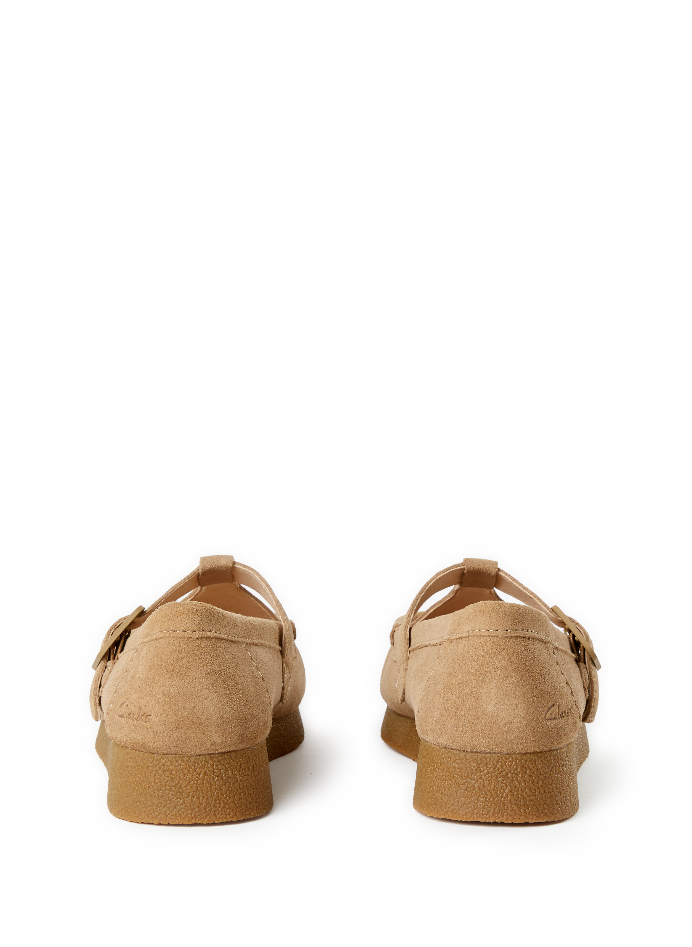 Flat leather shoes CLARKS Brown