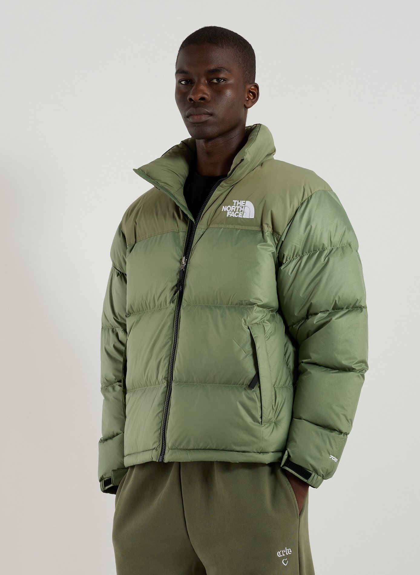 Quilted puffer jacket with retractable hood Khaki by THE NORTH FACE THE NORTH FACE Quilted puffer jacket with retractable hood Khaki