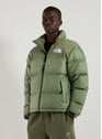 Quilted puffer jacket with retractable hood | Khaki by THE NORTH FACE THE NORTH FACE Quilted puffer jacket with retractable hood | Khaki