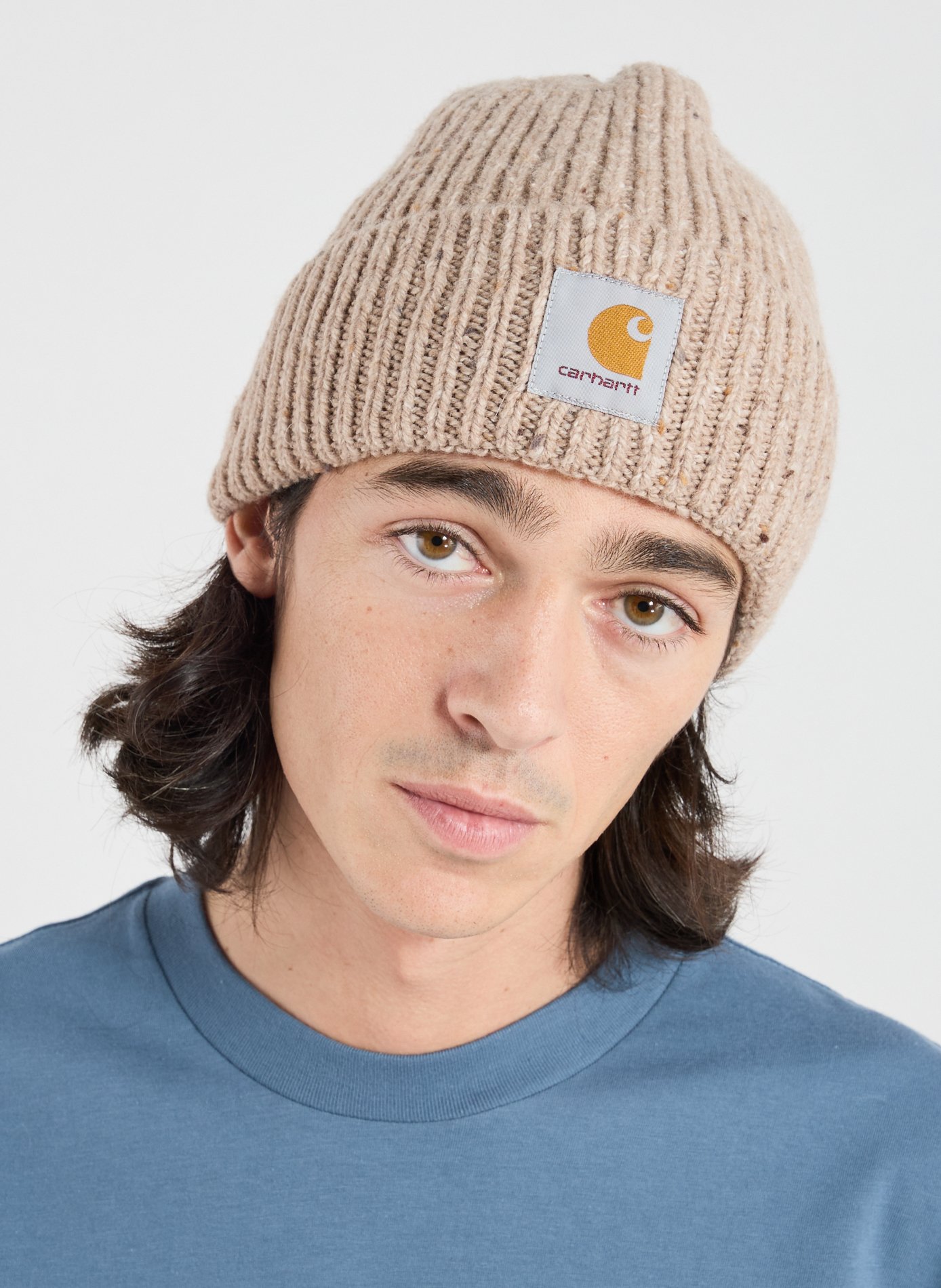 Bonnet en laine et coton CARHARTT WIP Beige