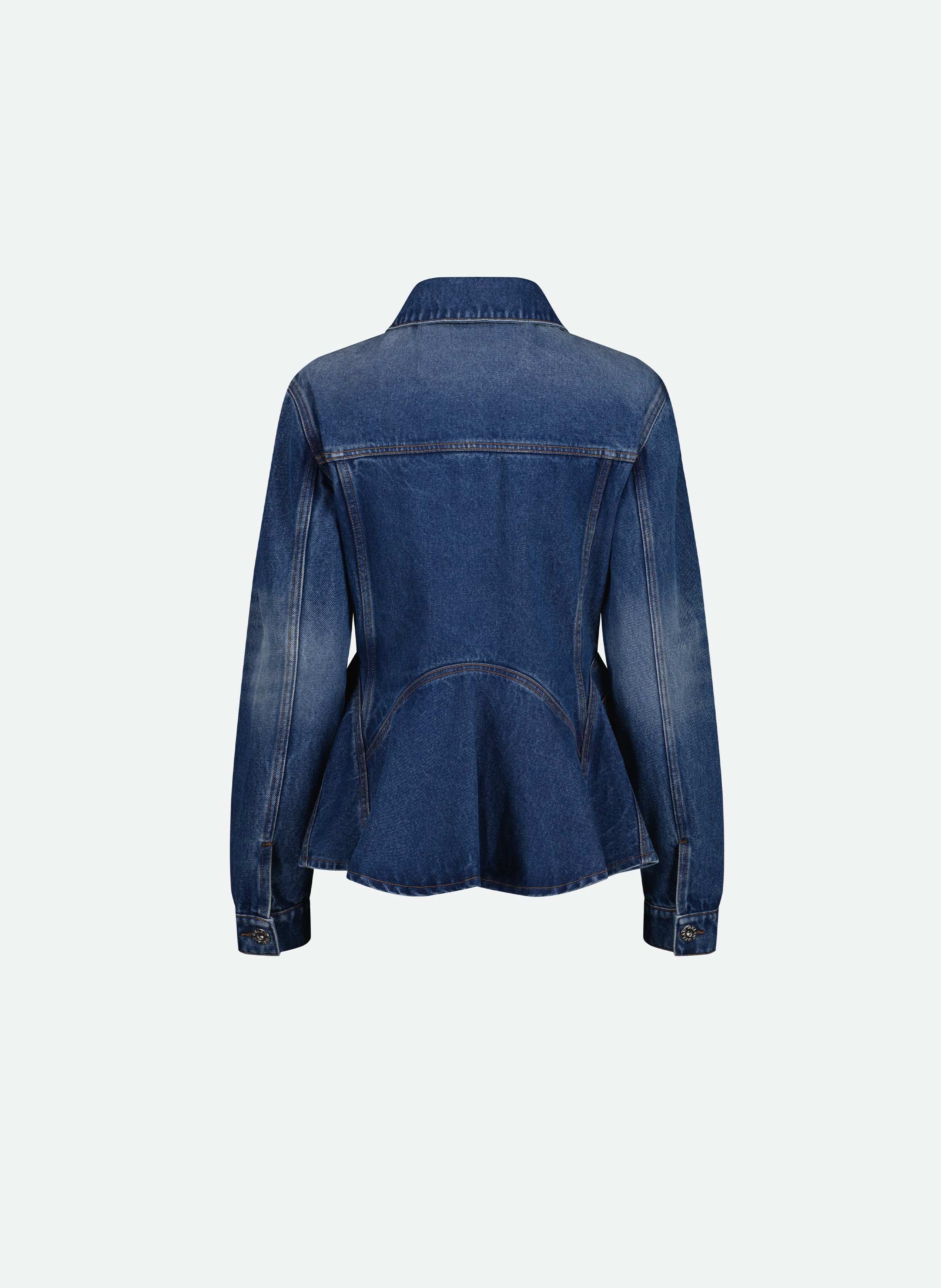 Veste jean à basque VAILLANT Bleu