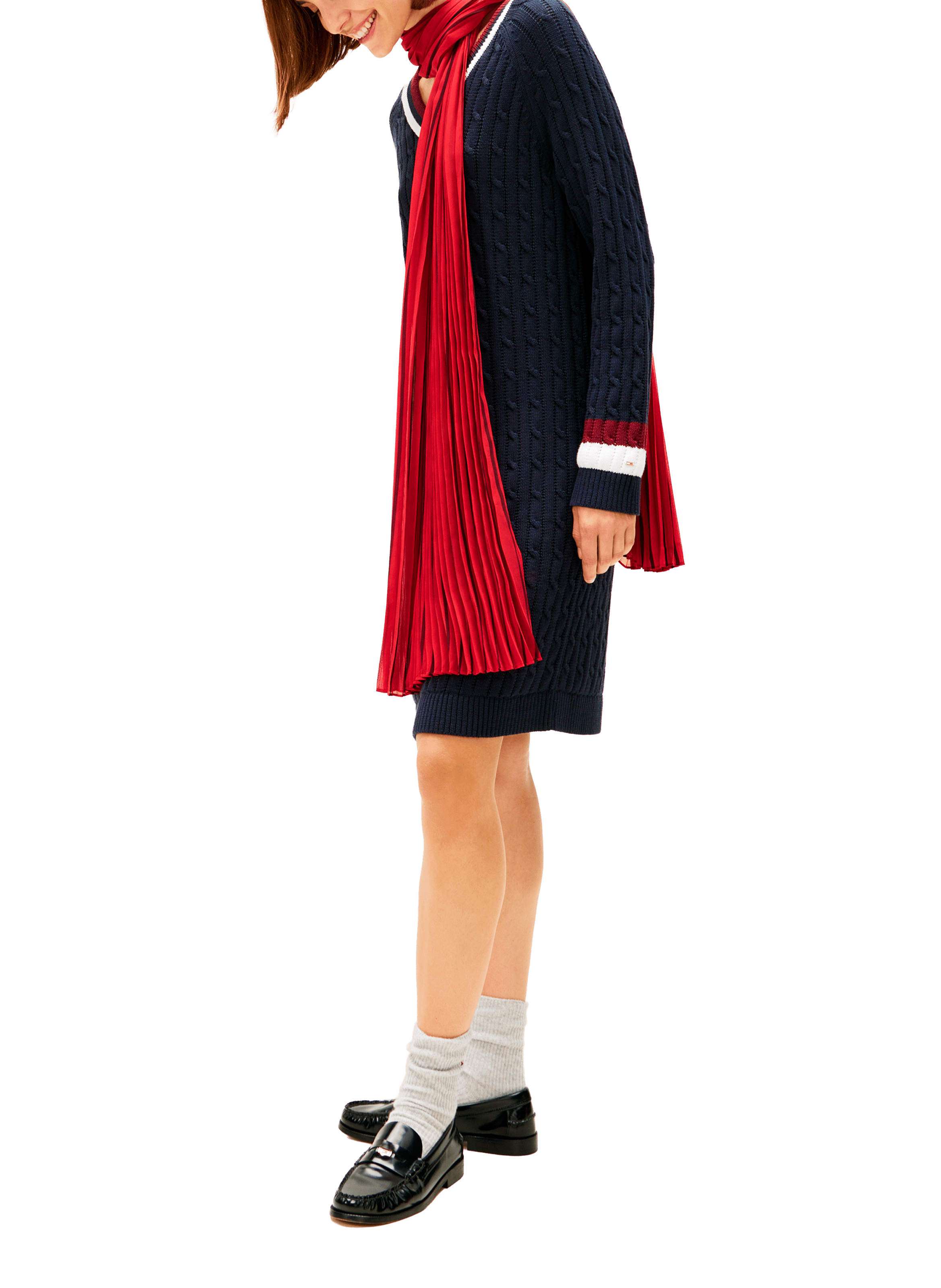 Echarpe en soie rayée TOMMY HILFIGER Multicolore