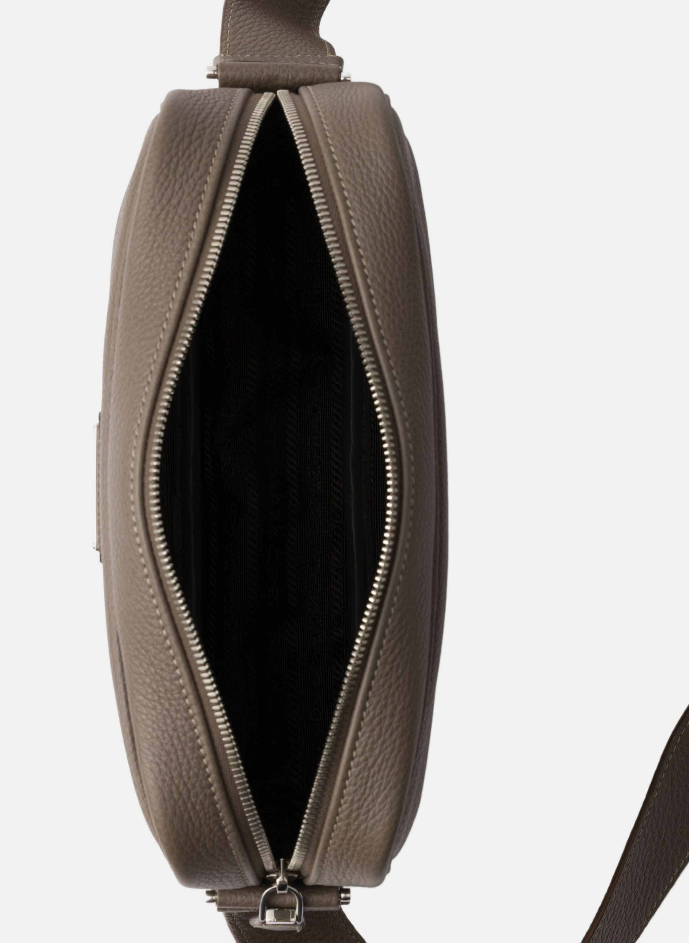 Sac à bandoulière en cuir PRADA Gris