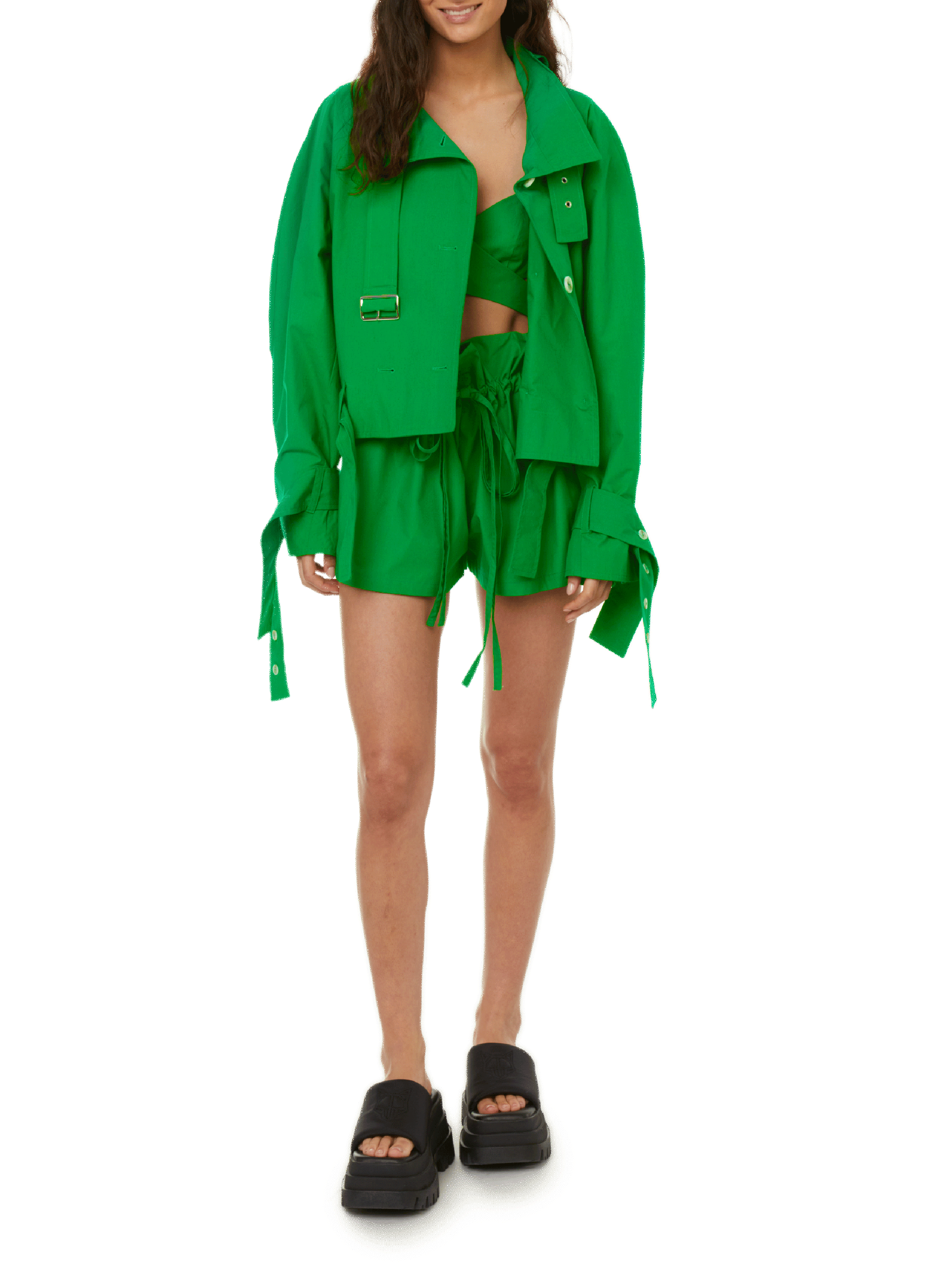 Short en popeline de coton BENJAMIN BENMOYAL Vert