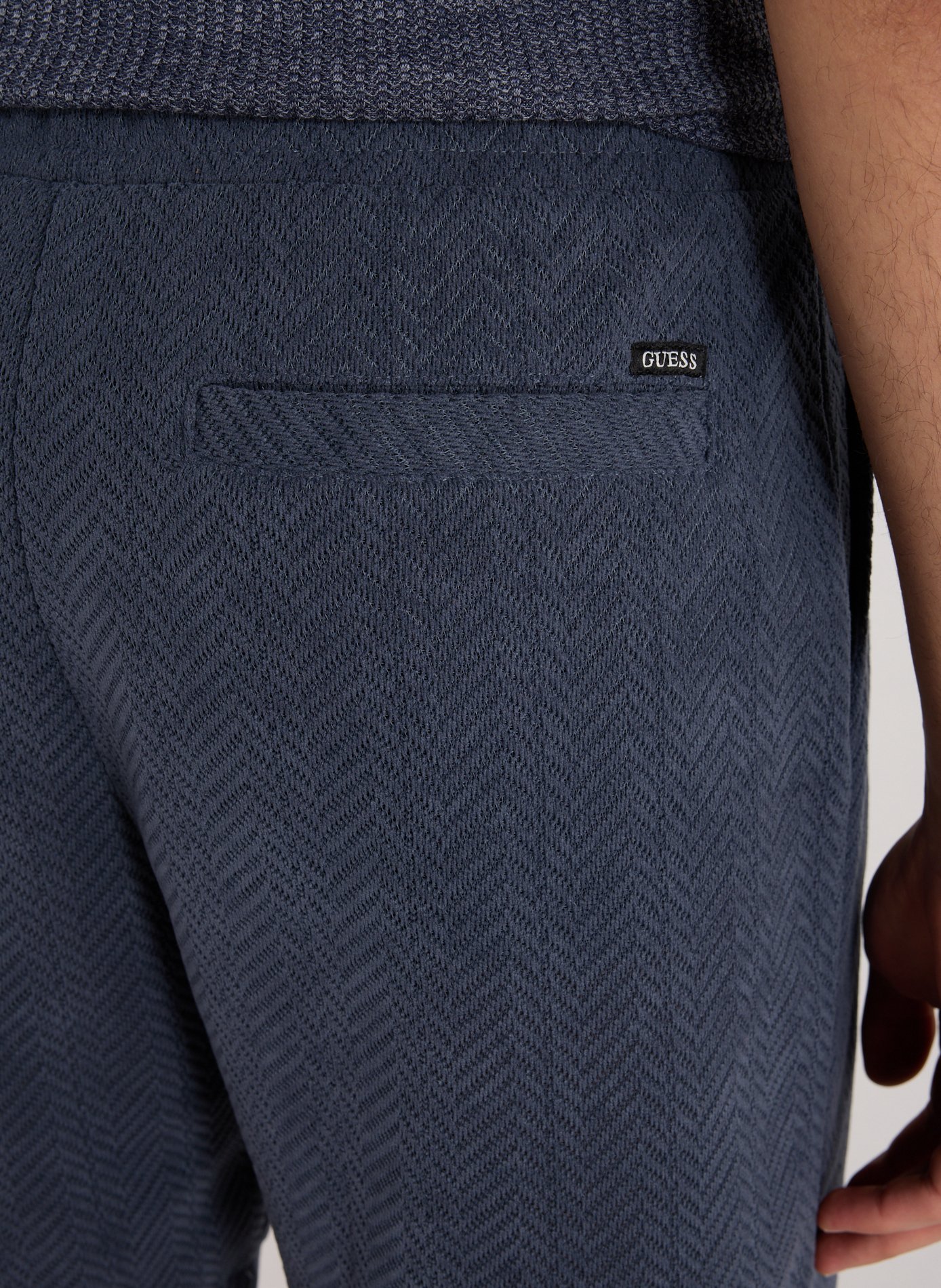 Textured Elastic Waist Shorts GUESS Blue