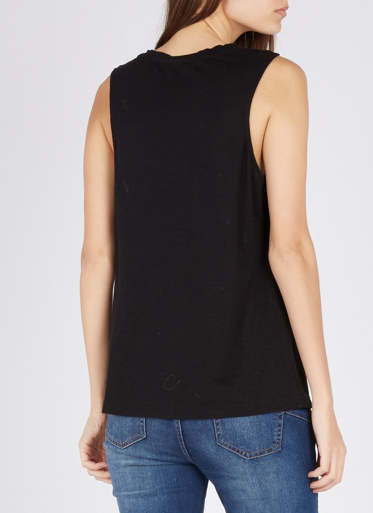 Débardeur col rond en coton mélangé Jacksonville AMERICAN VINTAGE Noir