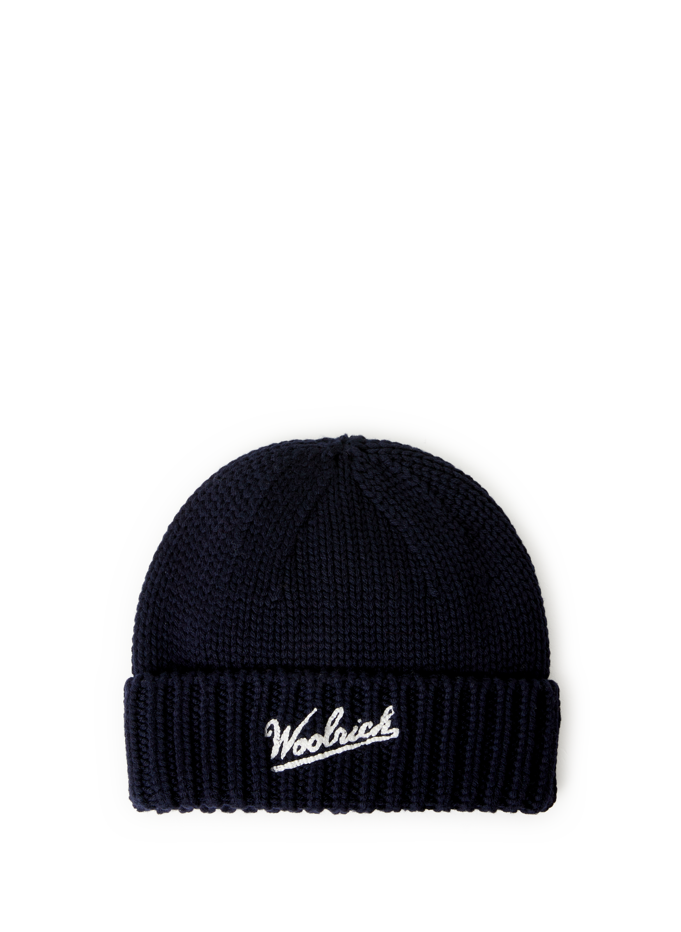 WOOLRICH Ribbed virgin wool beanie Blue