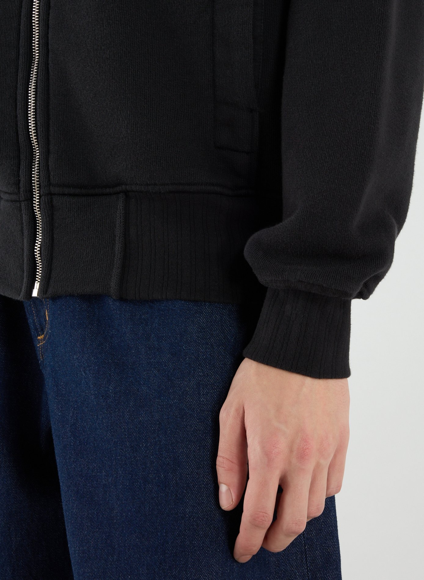 Cotton zip-up hoodie STONE ISLAND Black