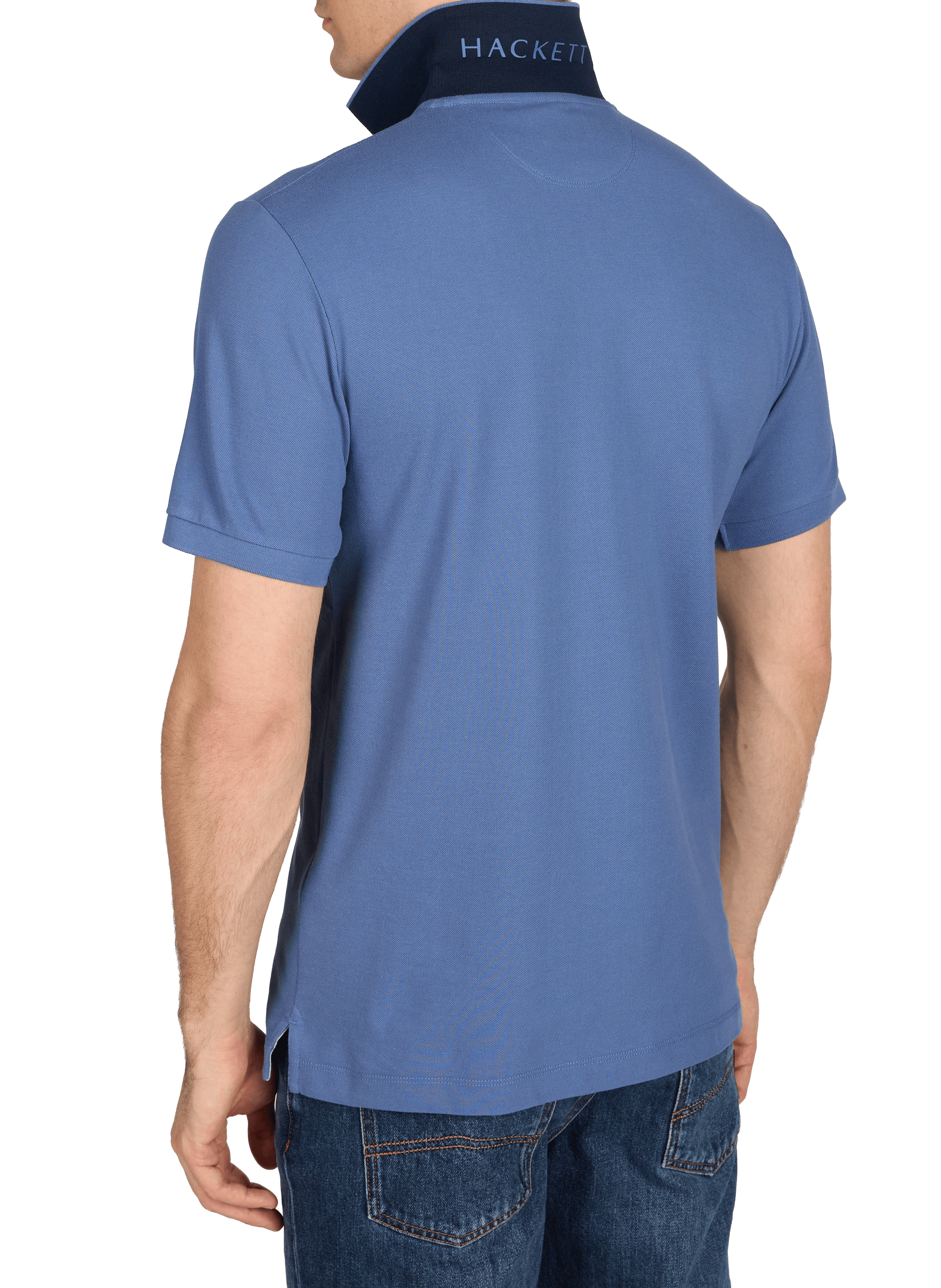 Polo à manches courtes en coton HACKETT Bleu