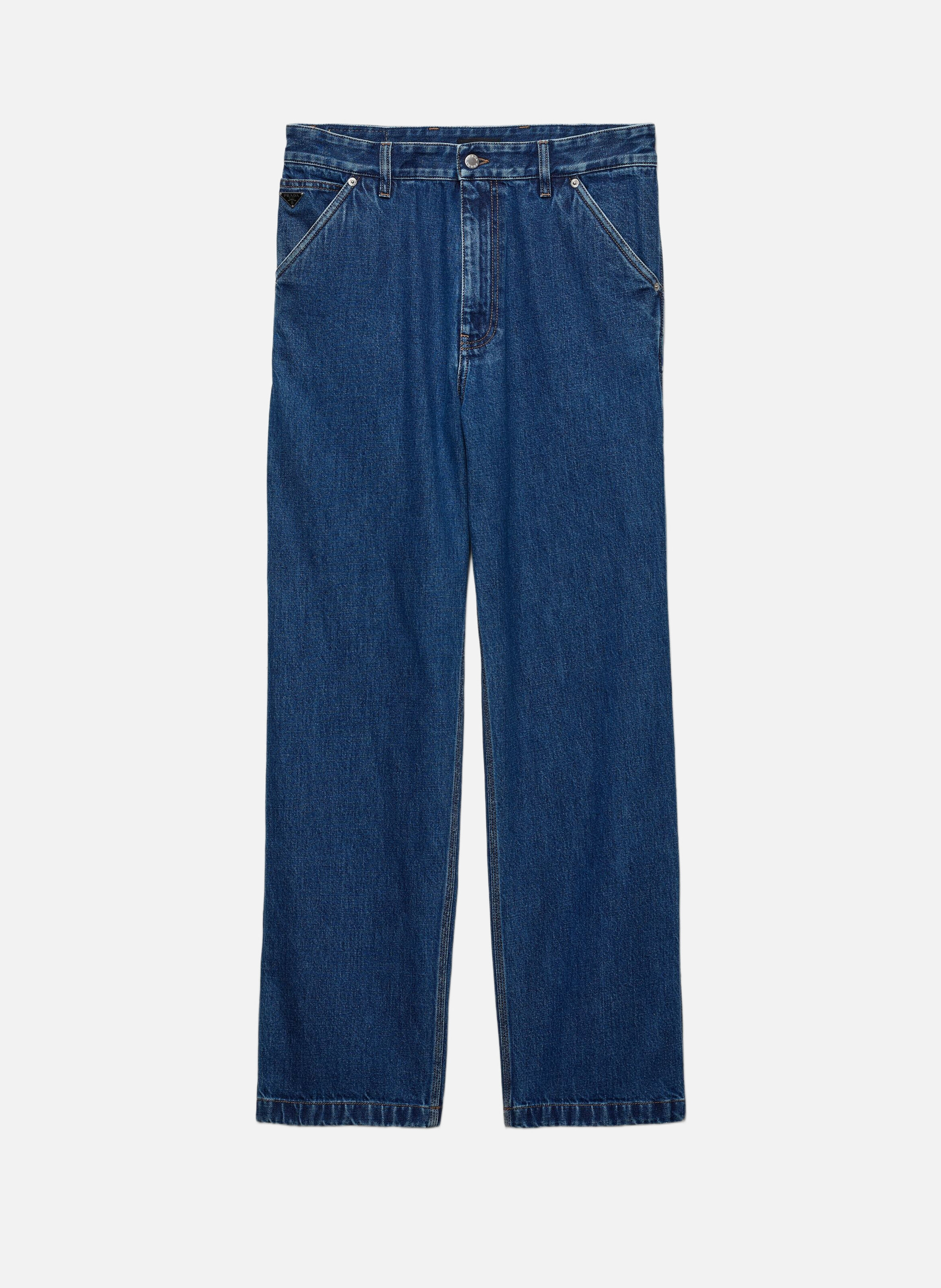 Pantalon en denim léger PRADA Bleu