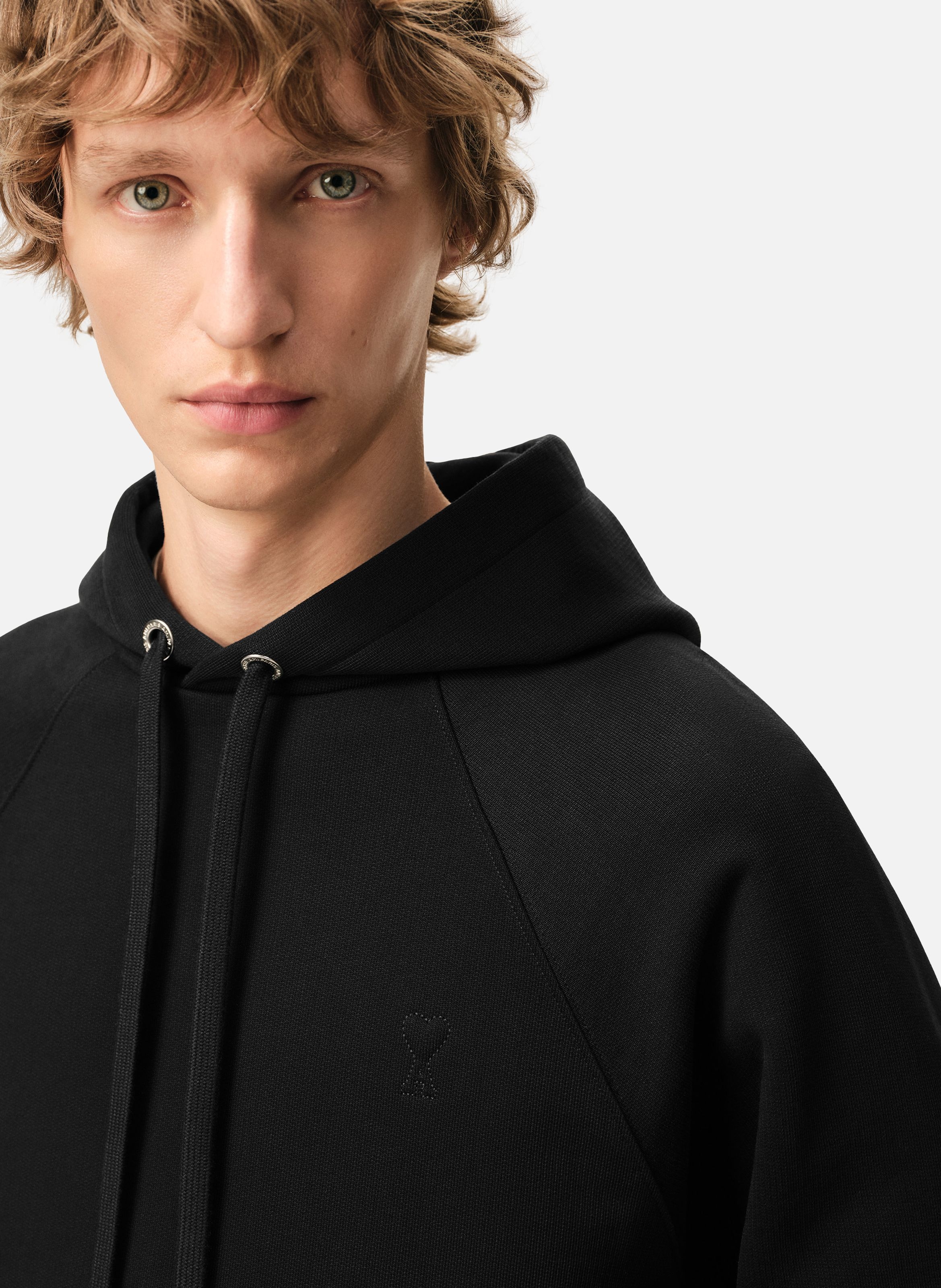 Hoodie Ami De Coeur En Coton unisexe AMI PARIS Noir